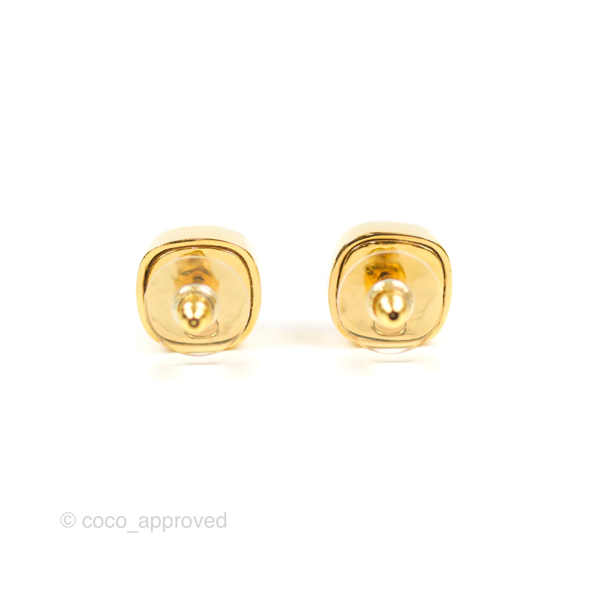 Chanel 21C Square Crystal Earrings in Gold Tone - Luxury Fashion Jewelry for Women, Perfect for Parties, Weddings & Special Occasions
