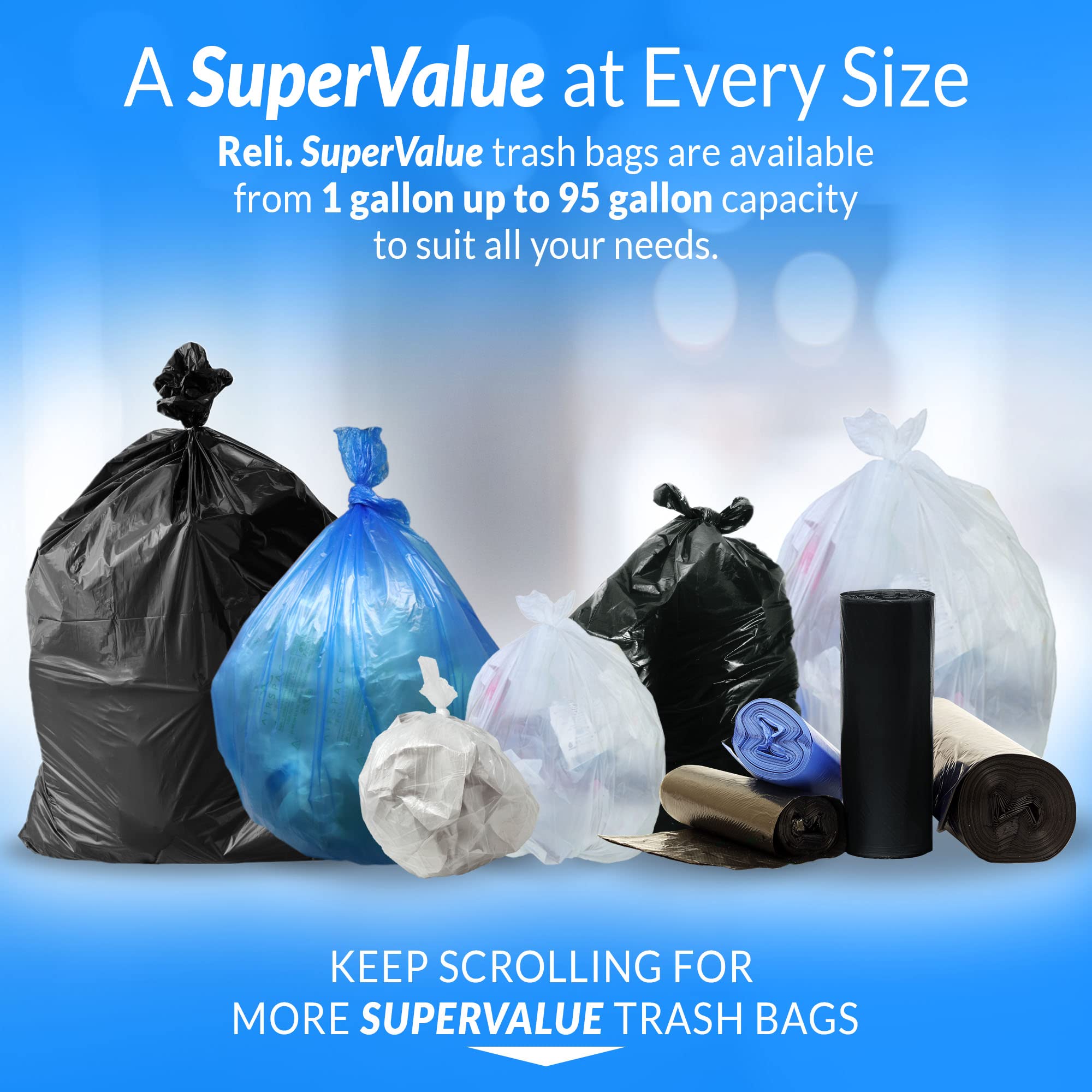 Reliable 6-10 Gallon Clear Trash Bags - 1000 Count | Heavy Duty & Strong | Perfect for Bathroom, Kitchen & Office Waste Disposal