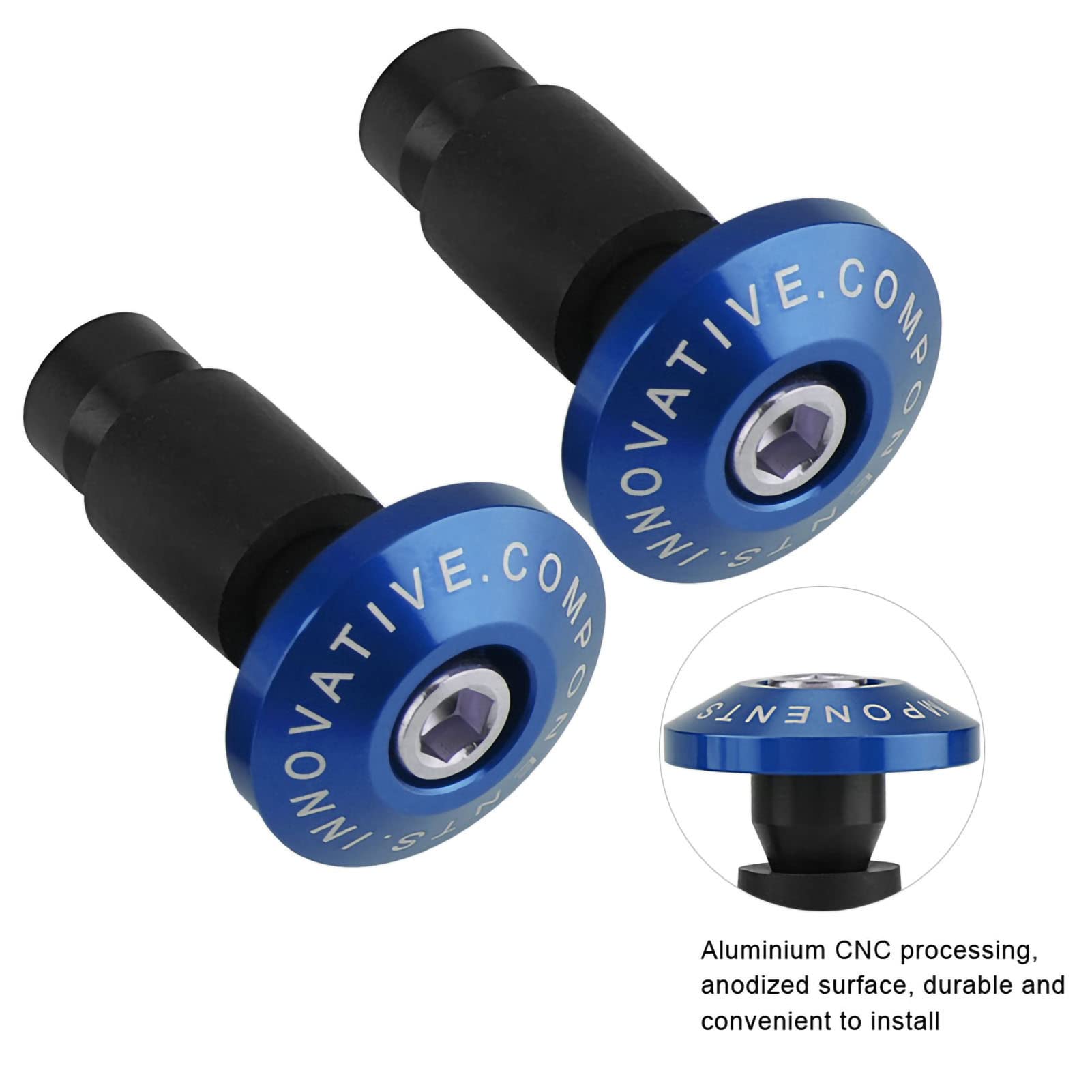 Acouto 22mm (7/8inch) Universal Motorcycle Bar End Plugs - Blue Handlebar Slider Plugs for Racing, ATV & Offroad Bikes | Durable Protection for Motorcycle Handlebars During Rides & Parking