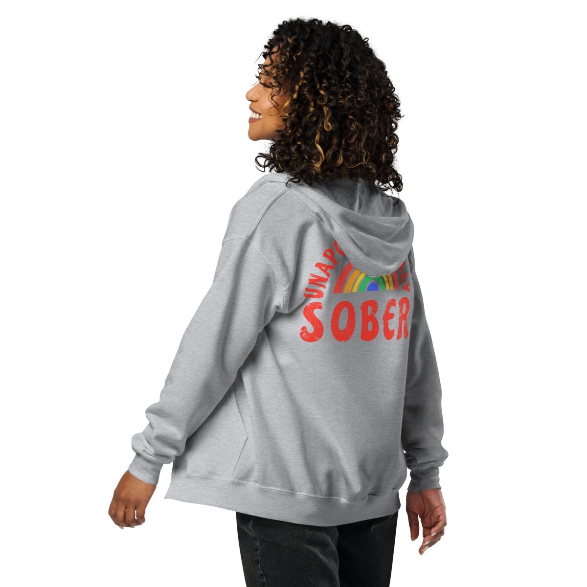 Unisex Heavy Blend Zip Hoodie for Sober Living - Comfortable & Stylish Pullover for Everyday Wear, Gym, and Outdoor Activities