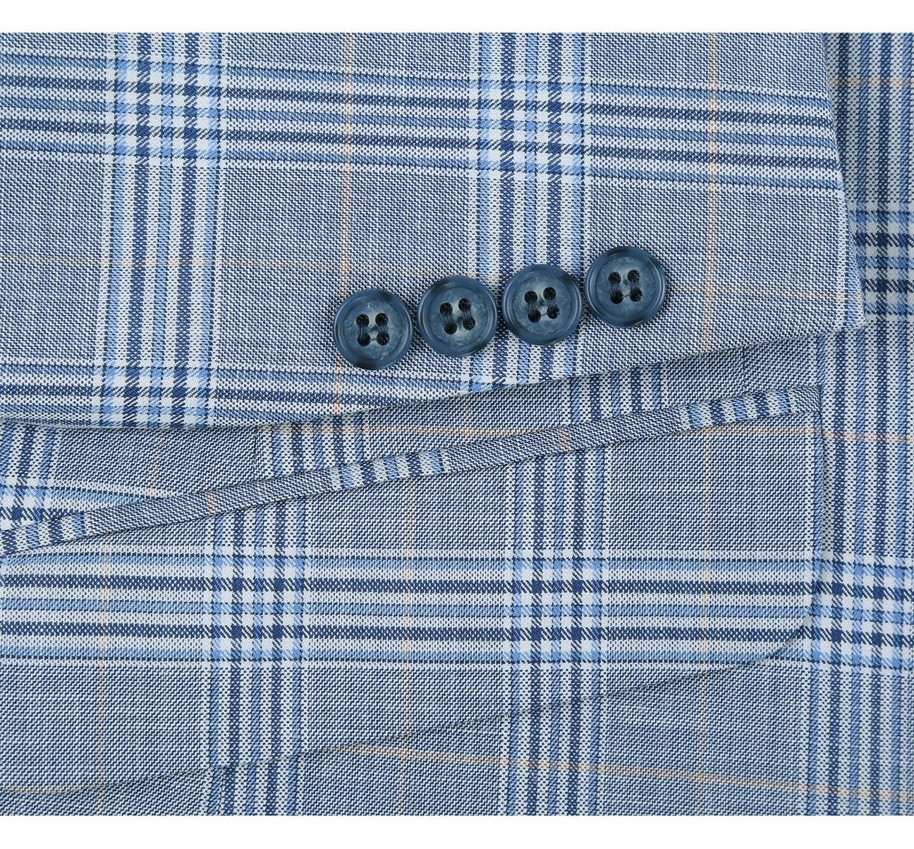 Alessandro Vitello by Renoir Light Blue 2-Piece Slim Fit Notch Lapel Stretch Windowpane Suit | Premium Men's Formal Wear for Weddings, Business Meetings & Special Occasions