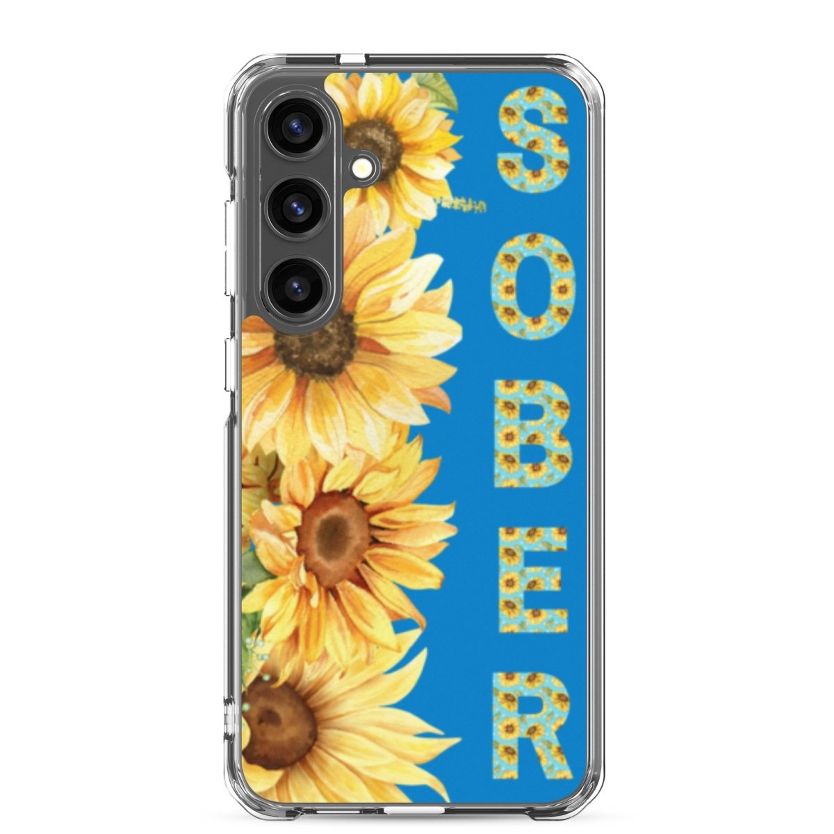 SOBER Sunflower Samsung Phone Case - Elegant Chinoiserie Floral Design Clear Protective Cover for Galaxy S21/S22/S23 - Perfect for Daily Use & Gift Giving