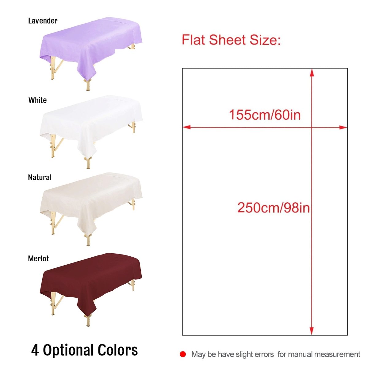 Premium Microfiber Massage Table Flat Sheet - Soft, Durable & Hypoallergenic - Perfect for Spa, Salon & Physical Therapy Sessions