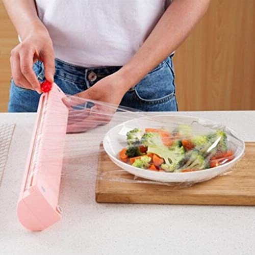 Reusable Plastic Wrap Dispenser with Slide Cutter - Magnetic Wall Mounted Cling Film Storage Box for Kitchen Food Freshness | Perfect for Meal Prep, Leftovers & Food Preservation