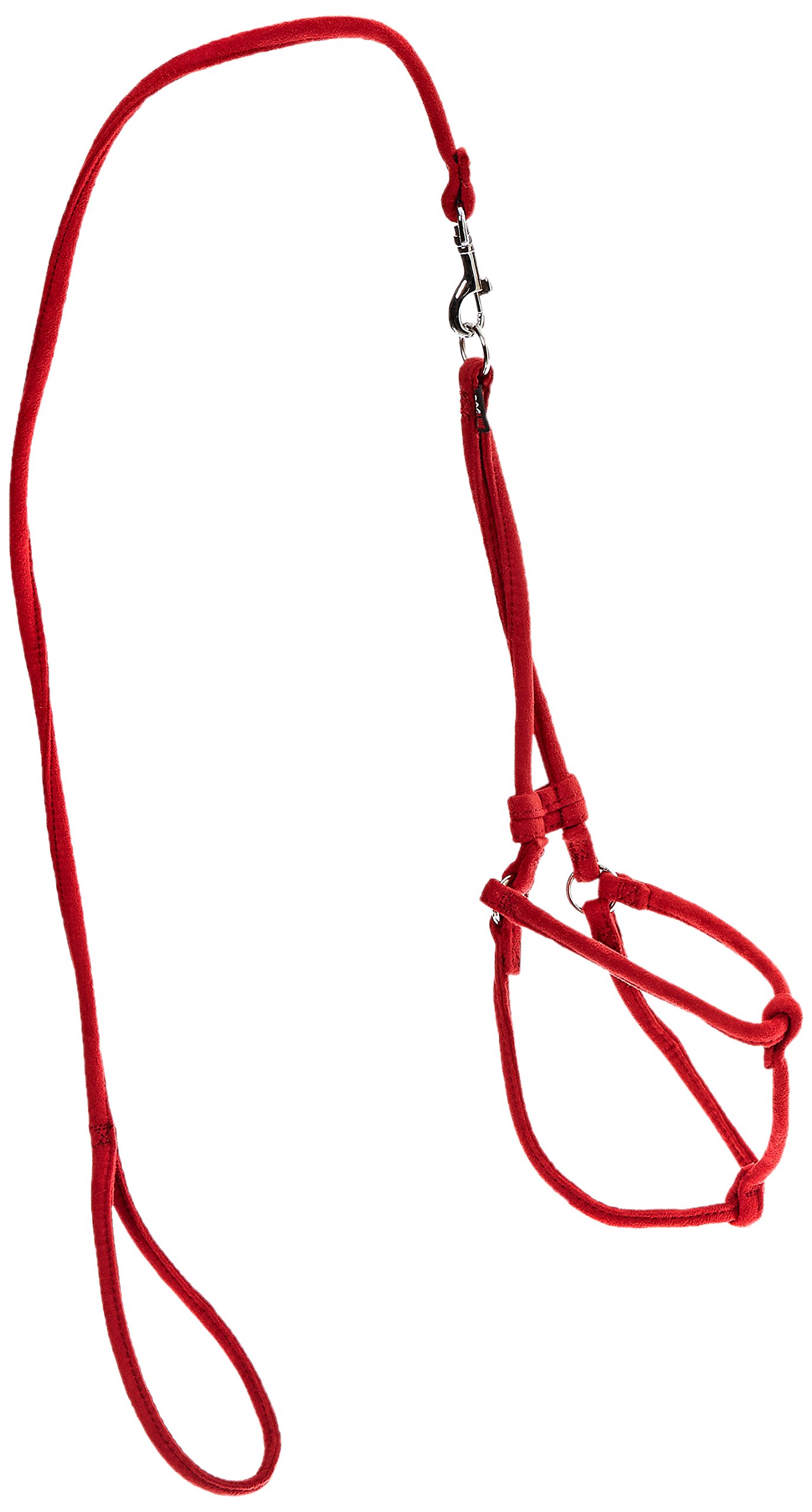 **Dogline Soft Padded Microfiber Round Step-In Dog Harness - Adjustable 18-26 Inch Chest, 36-Inch Leash (Red) - Comfortable & Secure for Walks, Training & Outdoor Adventures**    *(Note: 