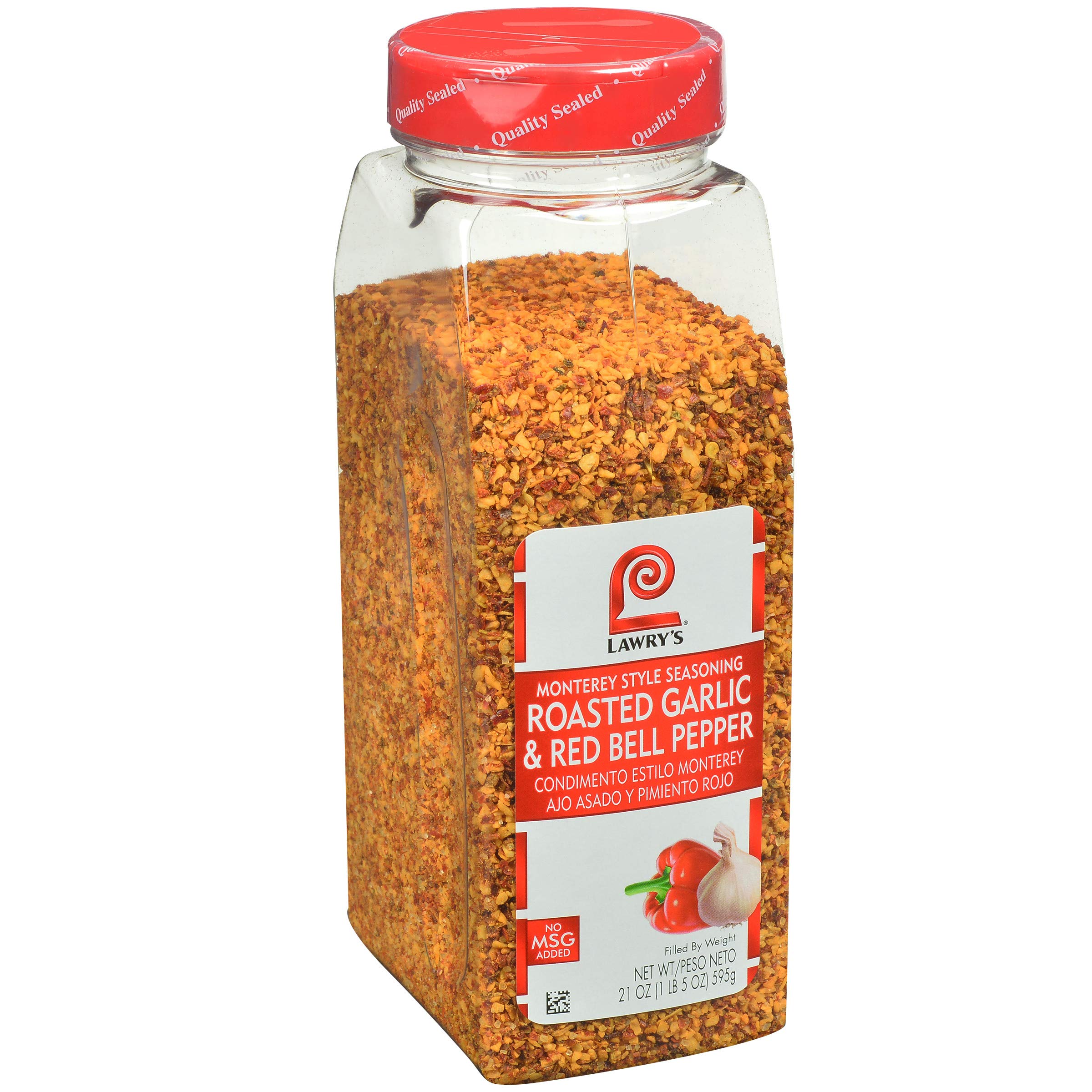 Lawry's Roasted Garlic & Red Bell Pepper Monterey Style Seasoning - 21 oz (Pack of 6) | Premium Spice Blend for Fajitas, Meatballs, Shrimp & Vegetables | Perfect for Grilling, Roasting & Everyday Cooking