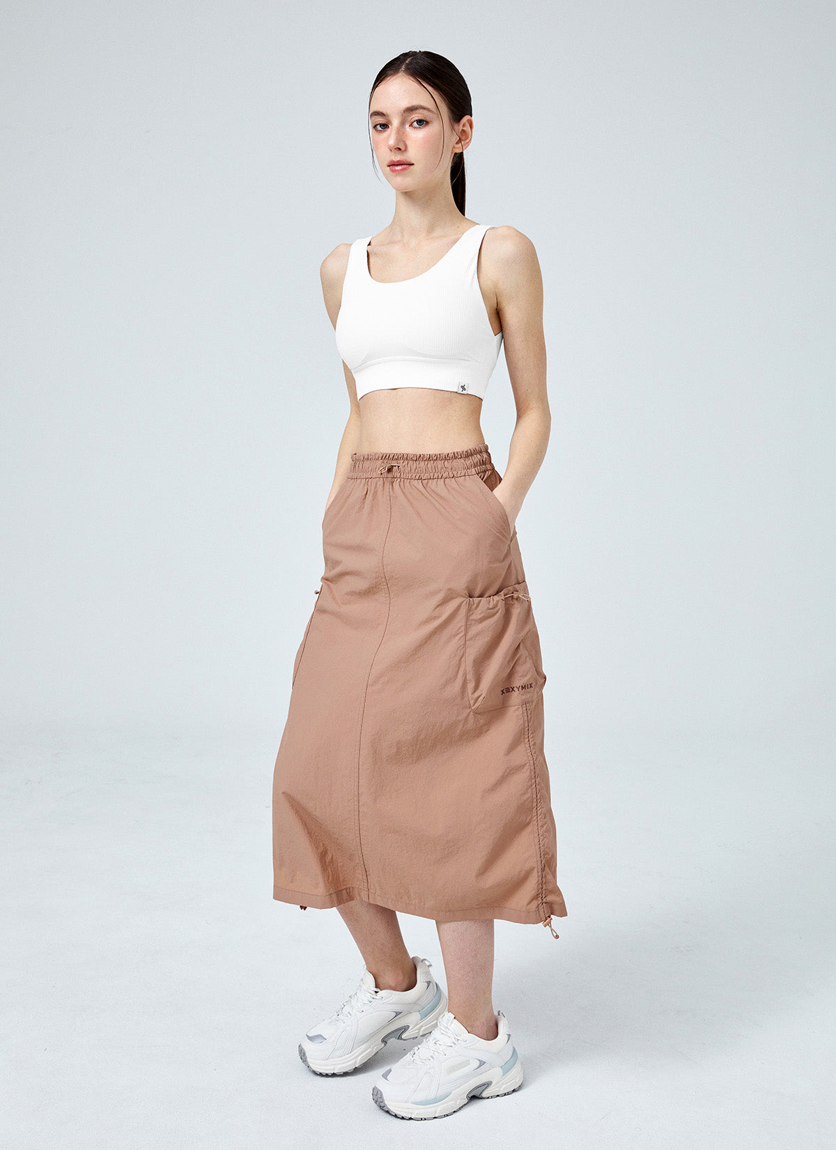 Comfortable Utility Cargo Long Skirts for Women - Stretchable Casual Maxi Skirt with Pockets for Hiking, Travel & Everyday Wear