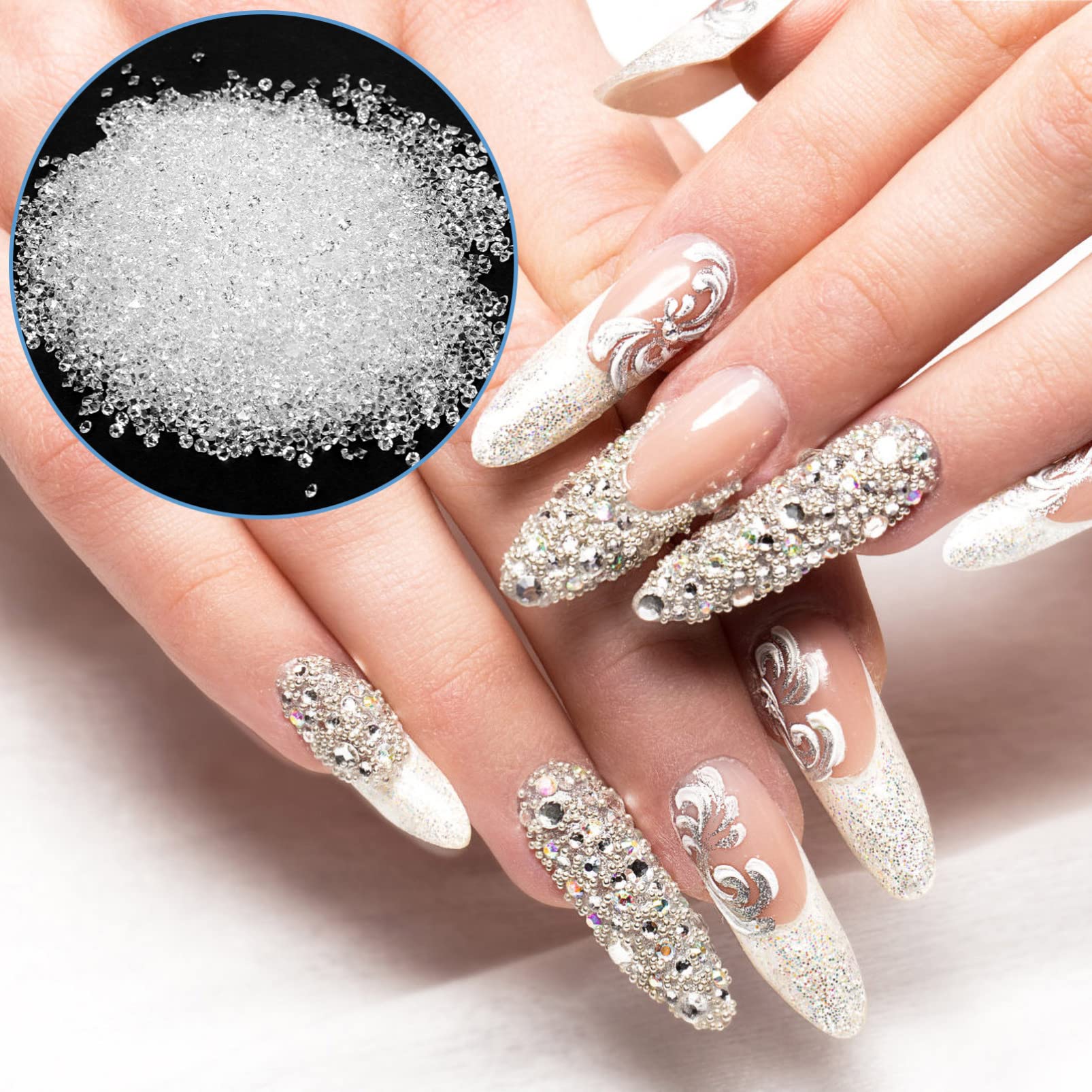 15 Sets Loose Diamond Glass Nail Decorations - Double-Sided Nail Charms for DIY Manicure, Nail Salon Accessories & Nail Art Supplies | Perfect for Home Manicure, Professional Nail Salons & Gift Giving