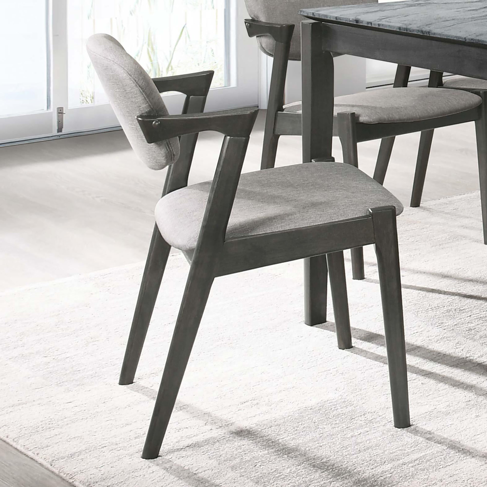 Stylish Brown Grey & Black Dining Chairs (Set of 2) - Modern Kitchen & Dining Room Furniture for Home & Restaurant Use