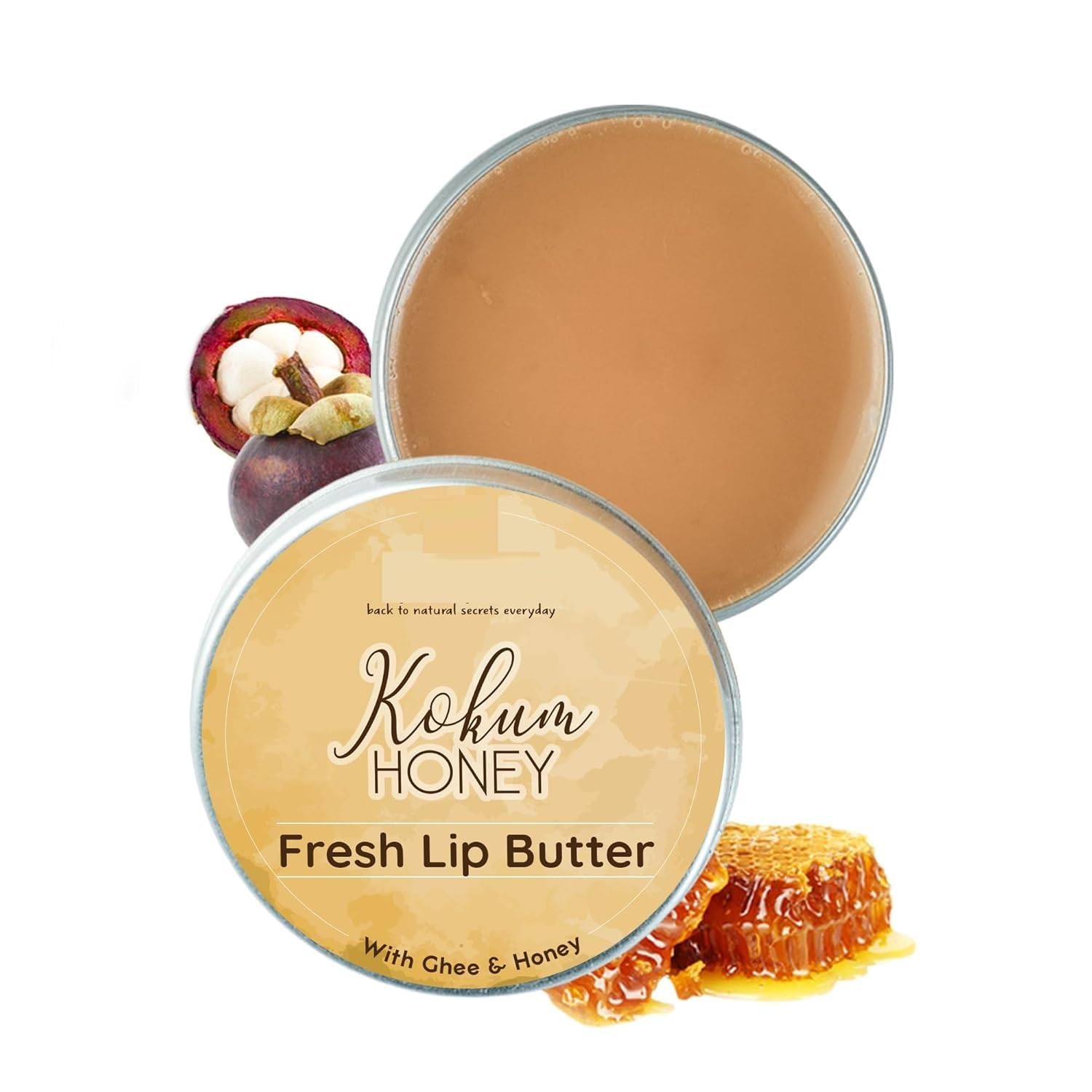 Kokum Honey Lip Balm with Desi Ghee - Dark Lip Repair for Chapped Lips - 10g