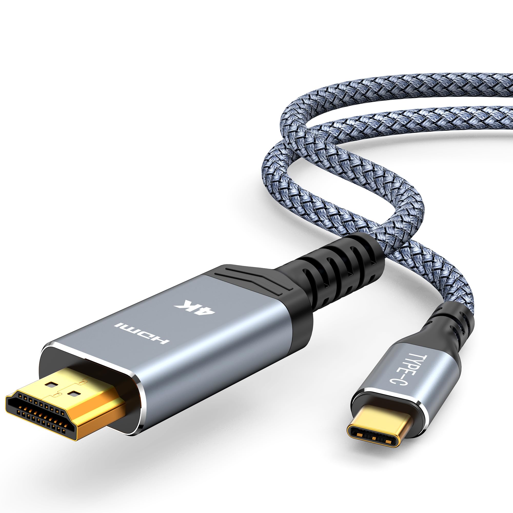 Highwings USB C to HDMI 4K 60Hz Cable 6ft - Thunderbolt 3/4 Compatible USB 3.1 Type C to HDMI 2.0 Cord for iPhone 16 Pro/15 Pro/Max, MacBook Pro/Air 2023, iPad Pro, Surface Book 2, Galaxy S23 - Perfect for Home Theater, Office Presentations & Gaming Setups