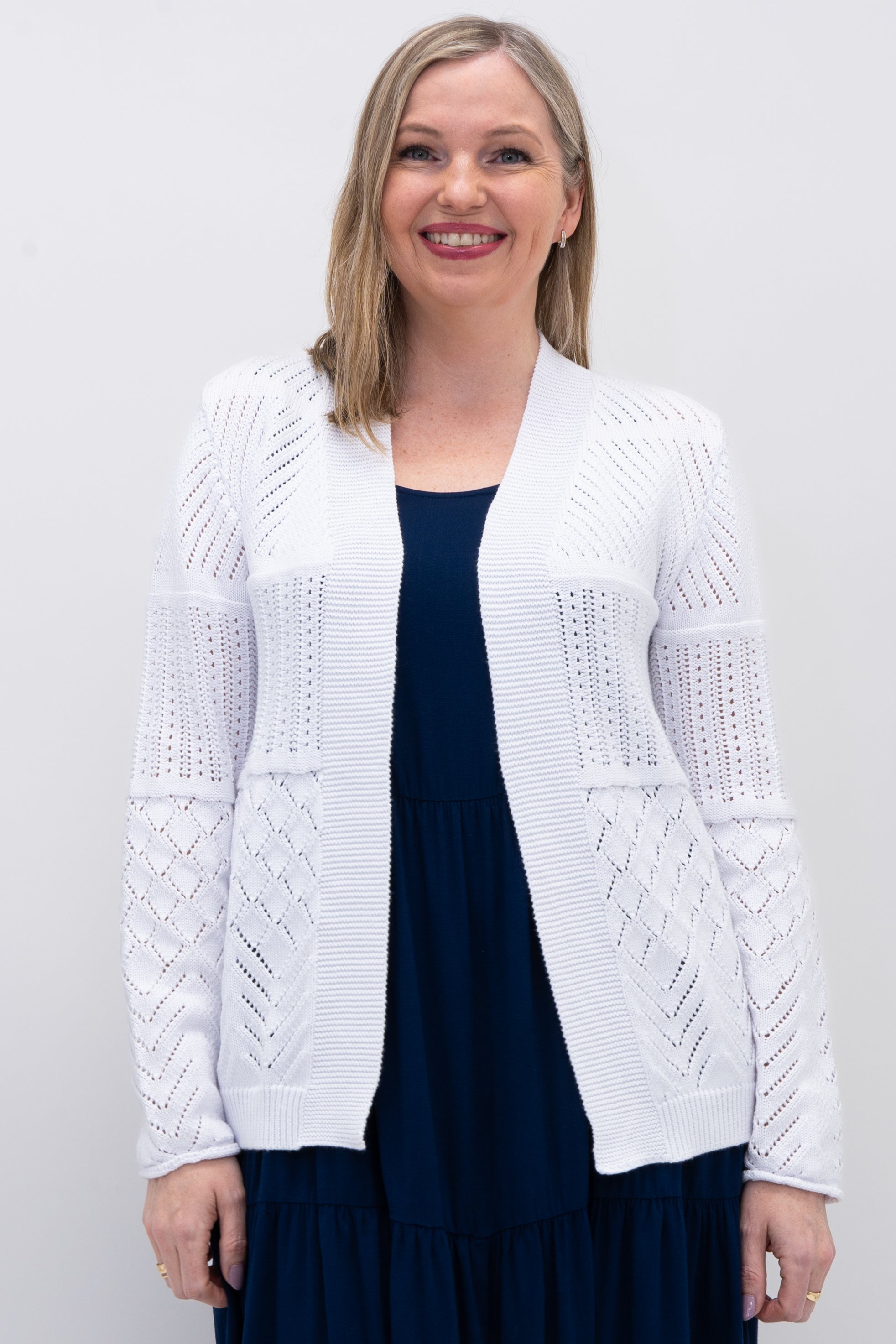 Linda Women's Cotton Sweater - Soft & Comfortable White Pullover for Casual Wear, Office & Fall Outfits