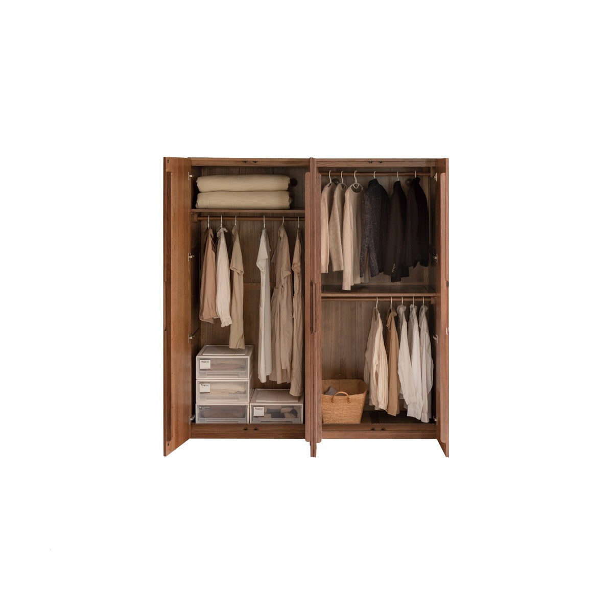 Solid Oak Wood Modern Wardrobe - Stylish & Durable Closet for Bedroom, Walk-In Closet, or Guest Room Storage