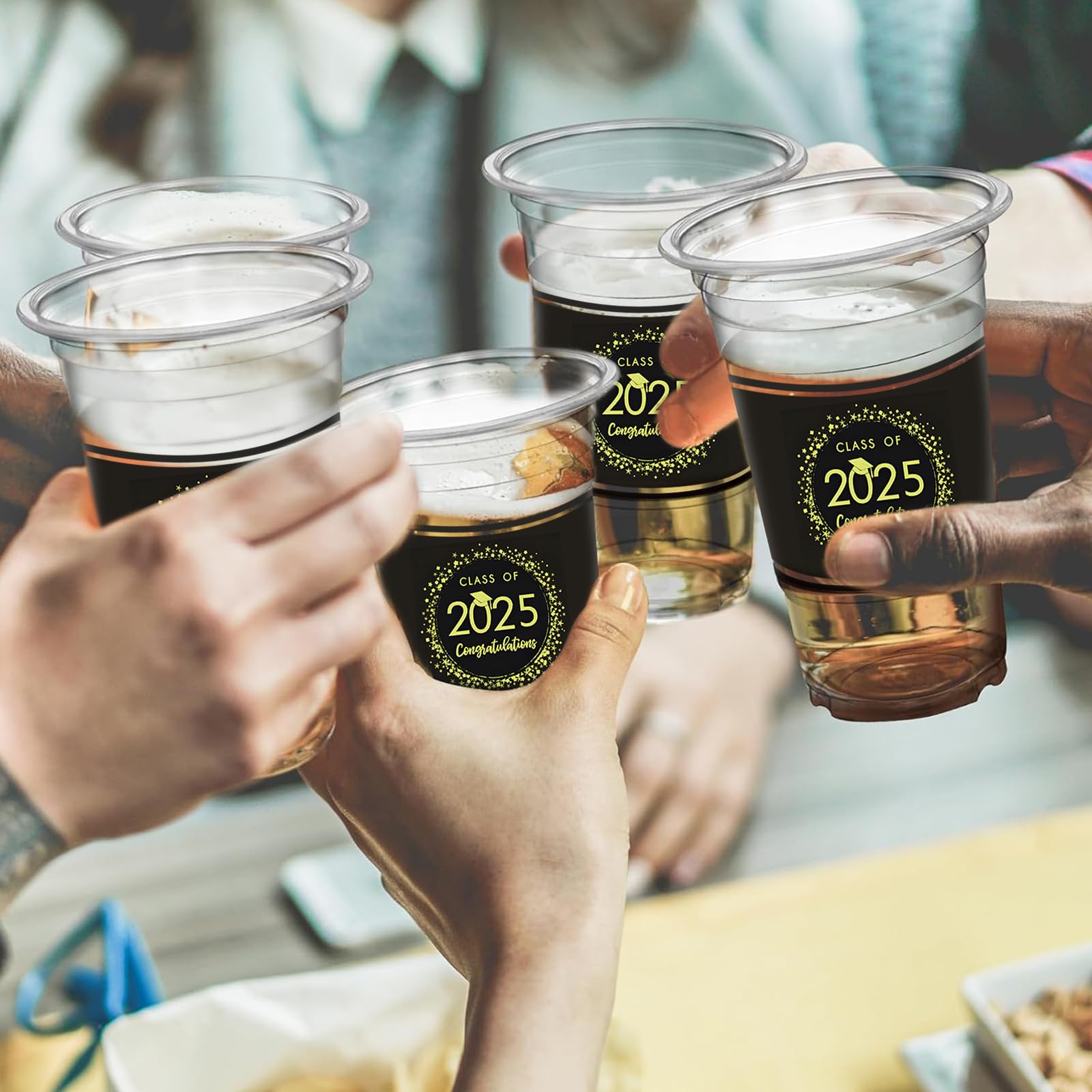 HongyiTime 50 Pack Graduation Party Cups - Disposable Plastic Commencement Drinkware for Graduation Ceremony, Party Favors & School Celebrations - Perfect for Graduation Decorations, Senior Sendoffs & College Graduation Parties