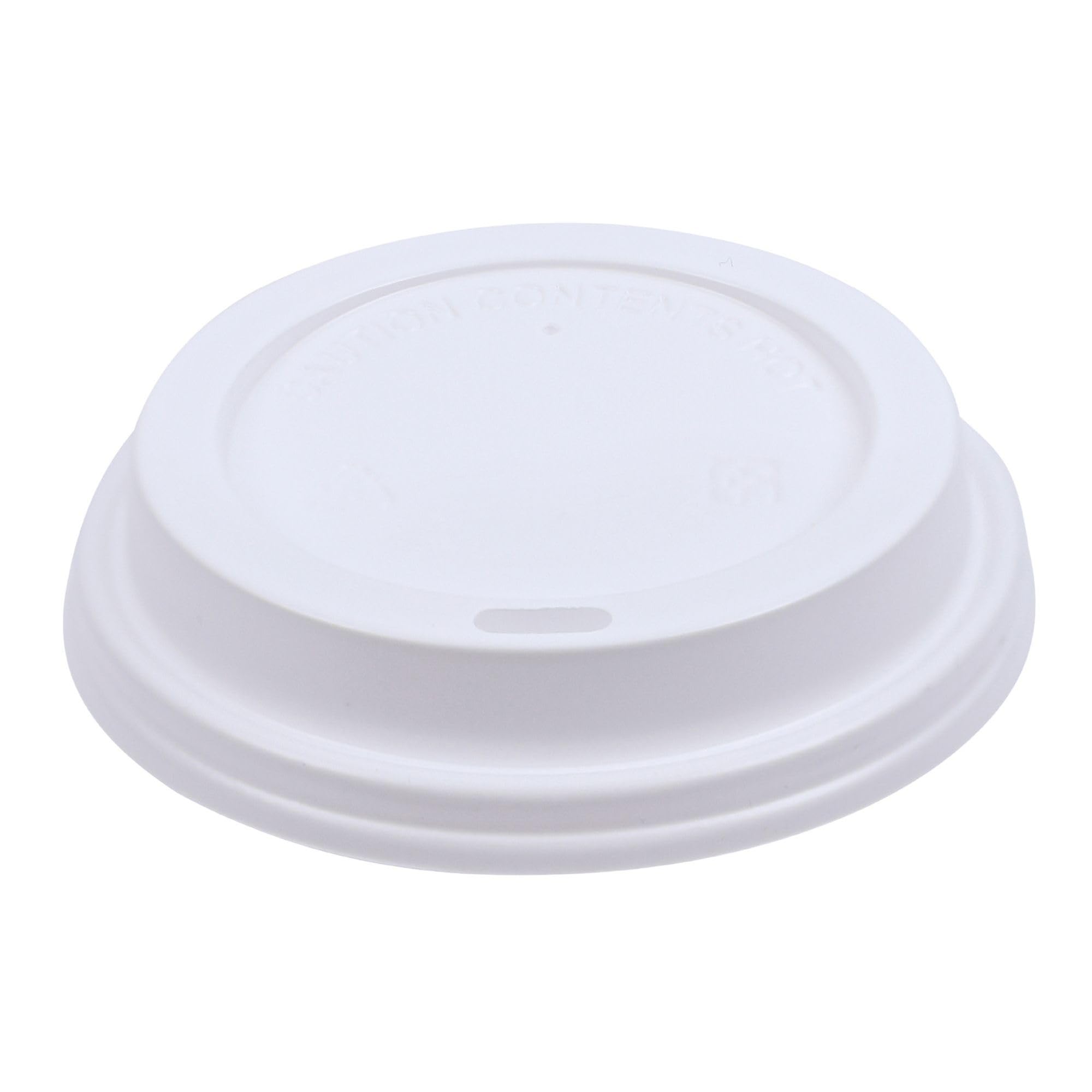 Boardwalk Deerfield Hot Cup Lids - Fits 10oz to 20oz Cups - White Plastic Disposable Lids (50/Pack, 20 Packs/Carton) - Perfect for Coffee Shops, Restaurants & Takeout Services