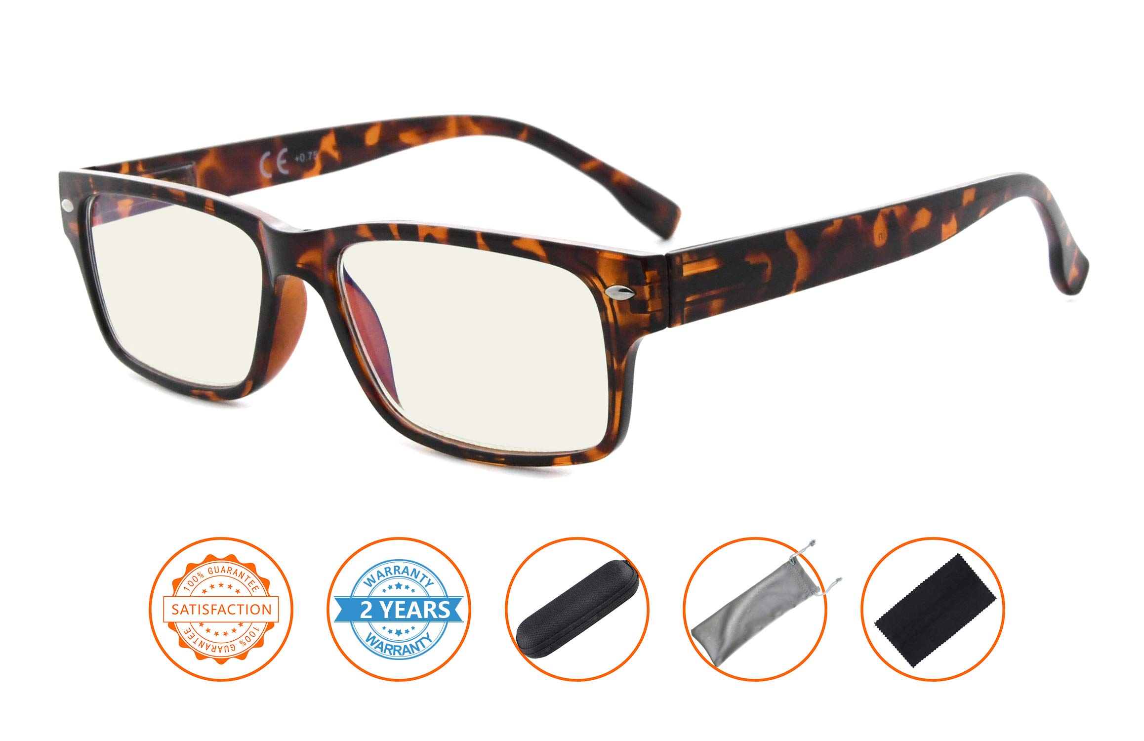 CessBlu Blue Light Blocking Glasses for Computer & Digital Screen Use - Anti UV Rays, Anti Glare, Reading Eyewear for Men & Women - Perfect for Office Work, Gaming, and Online Studying