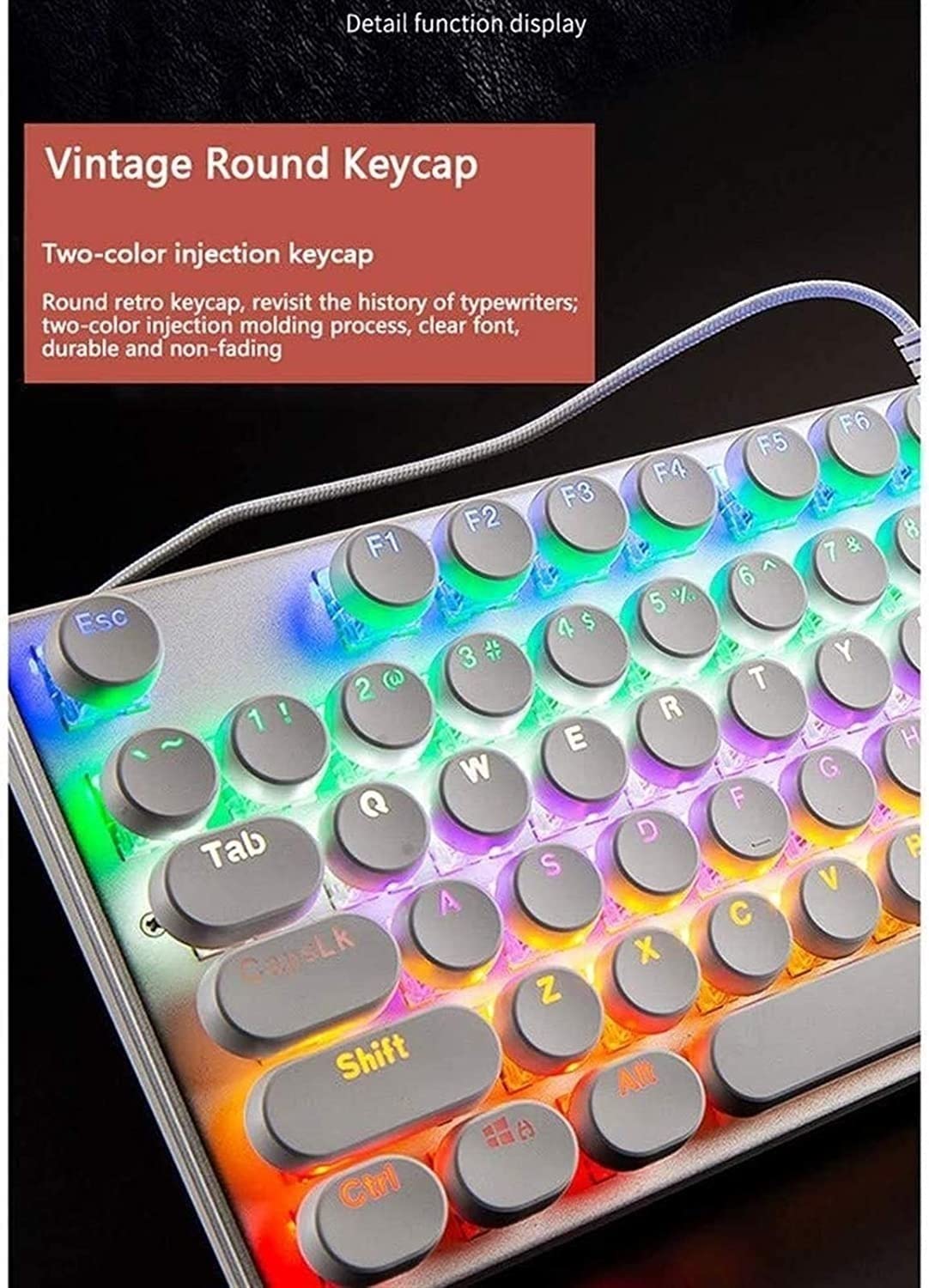 Best Gaming Mechanical Keyboard with Blue & Red Switches - 104 Key Wired USB Keyboard for PC - Fast Rebound & Quick Response - Perfect for Esports, Typing & Office Work