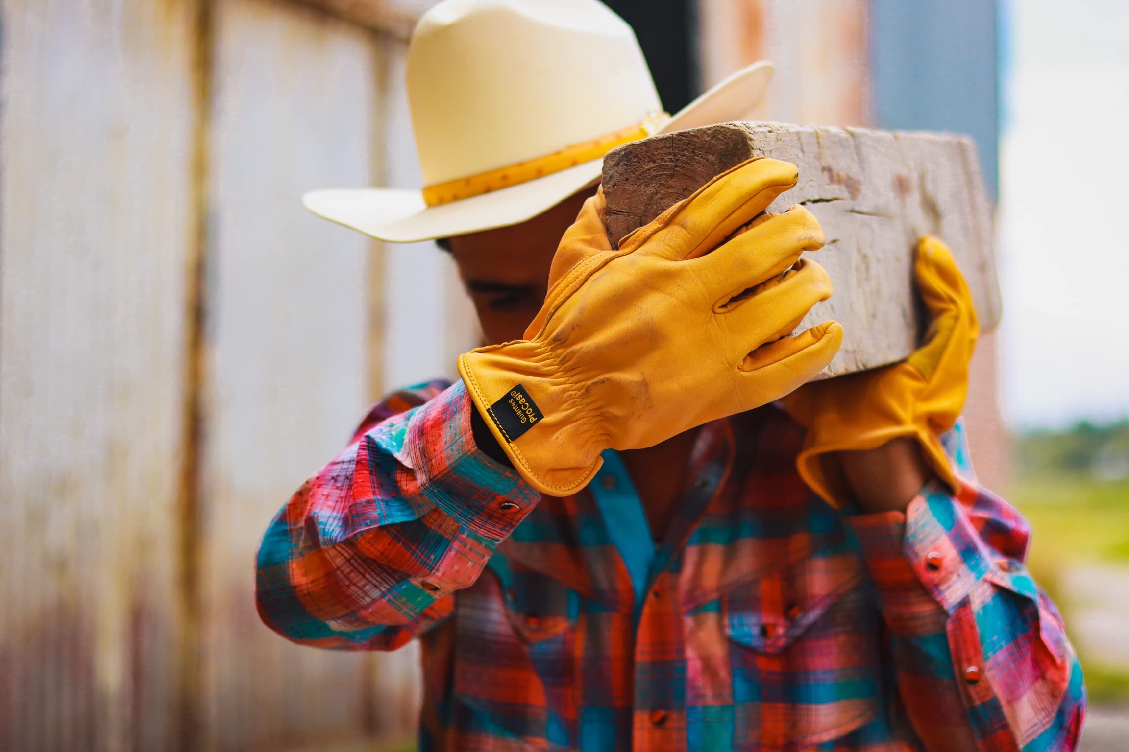 Premium Reinforced Leather Work Gloves - Durable Cowhide for Construction, Gardening & Outdoor Activities - Heavy Duty Protection for Hands