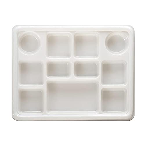 11-Compartment Plastic Plates - 1000-Pack Disposable Plastic Thali for Parties & Catering - White Color - Perfect for Weddings, Buffets, and Large Gatherings