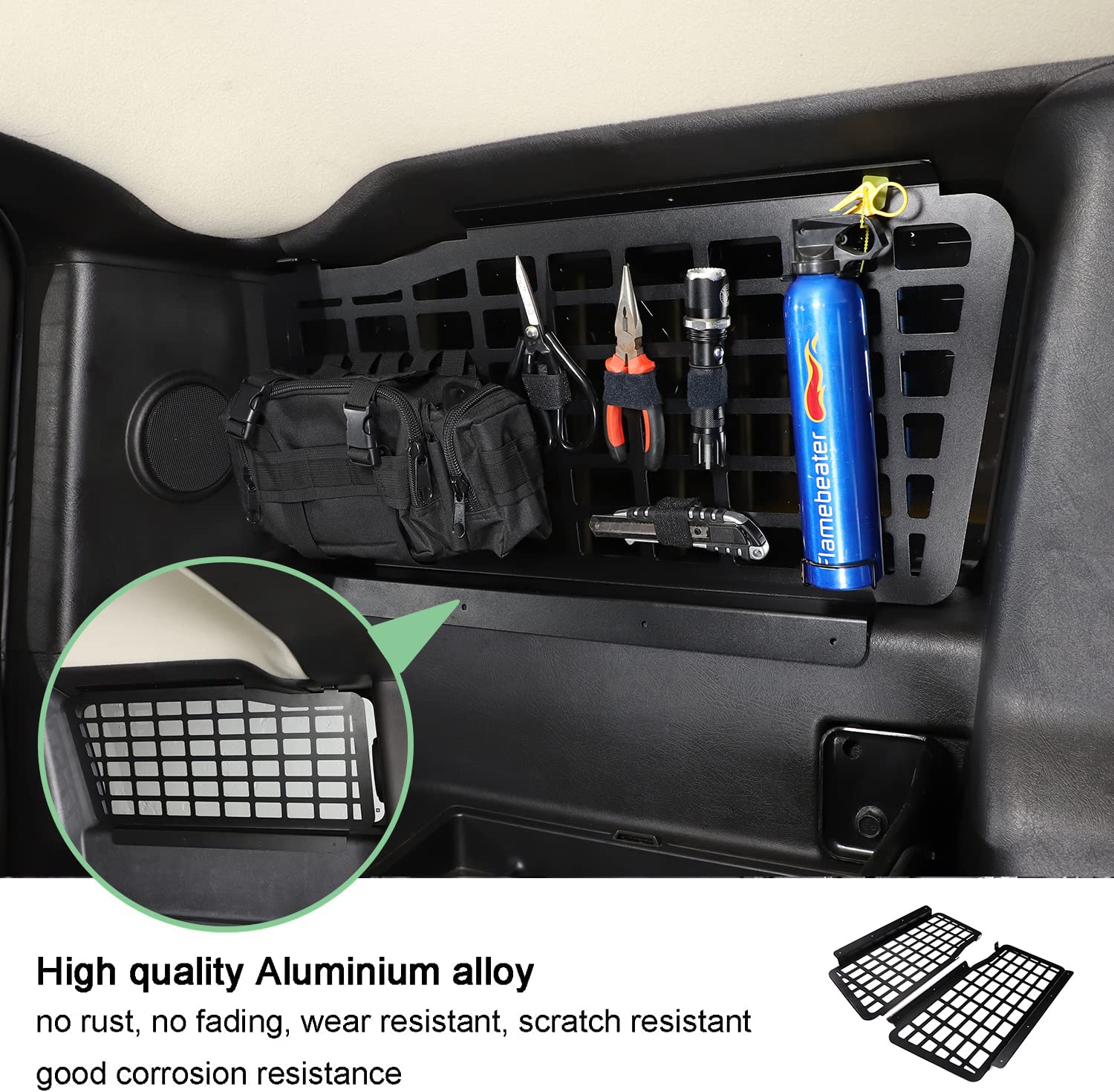 Aluminum Rear Trunk Luggage Shelf & Cargo Storage Panel for Hummer H2 2003-2009 - Heavy Duty Multi-Function Rack (2Pcs) - Perfect for Road Trips, Camping & Off-Road Adventures