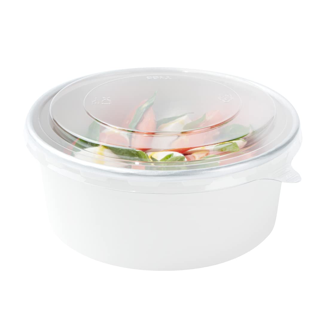 Disposable Clear Plastic Foil Lux Lids for 37oz & 42oz Takeout Containers - 200 Pack Lift Tab Food Container Lids (Containers Sold Separately) | Perfect for Restaurants, Catering & Food Delivery Services