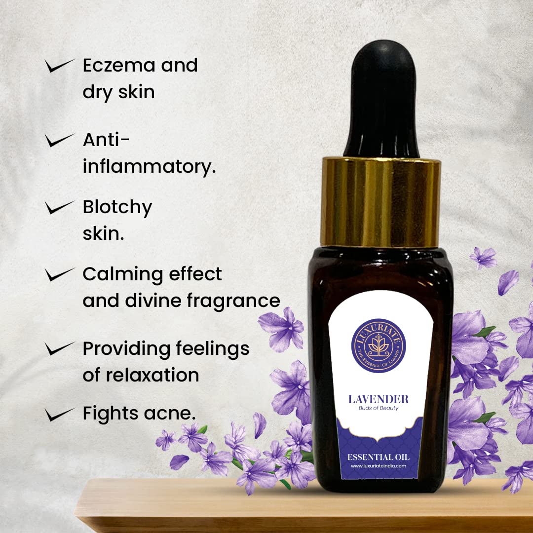 100% Pure Natural Lavender Essential Oil for Hair Growth, Skin Care & Acne Treatment | Aromatherapy Oil for Diffusers, Home Fragrance | 10ml | Perfect for Relaxation, Stress Relief & Better Sleep
