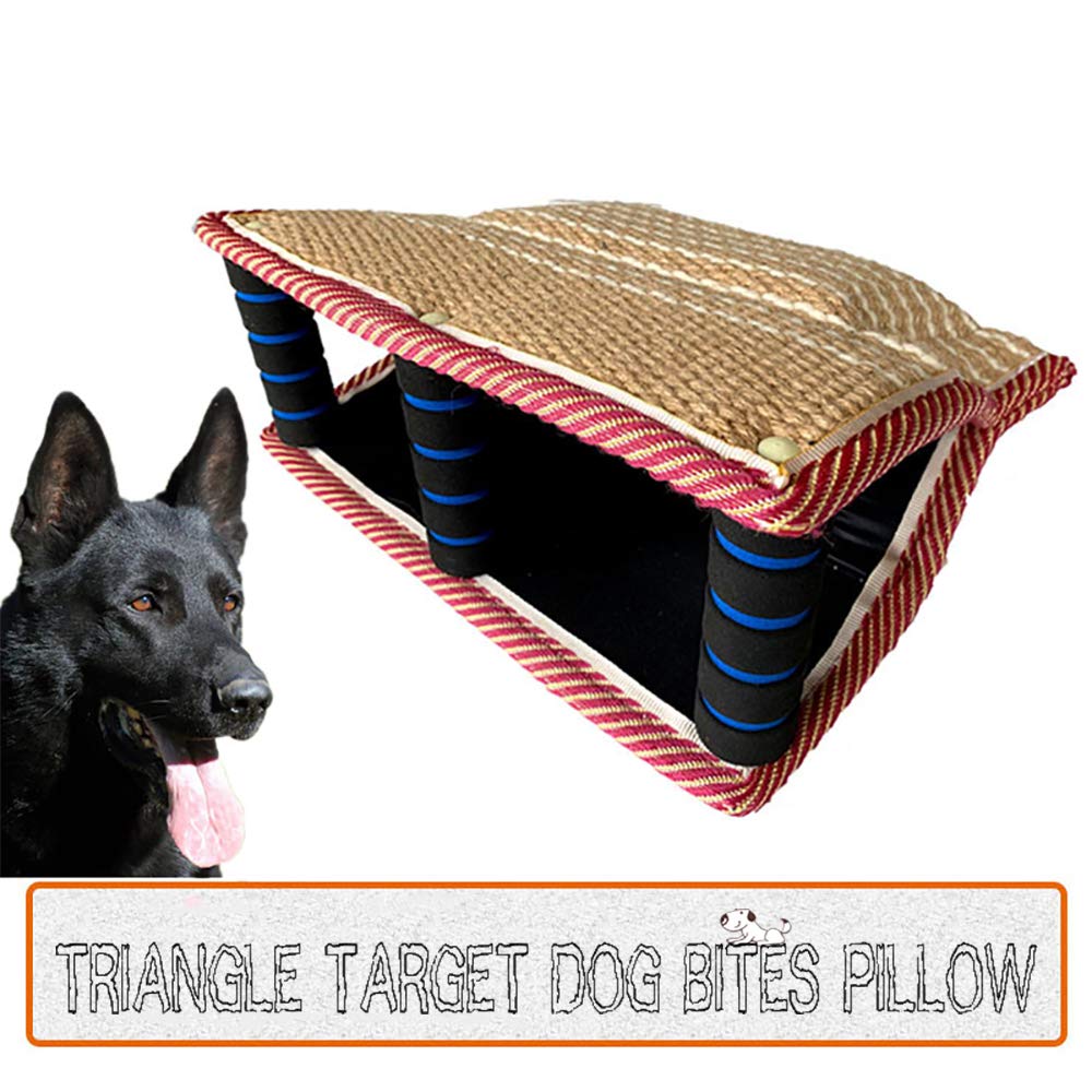 Durable Jute Wedge Tug Toy for Dog Training - 3 Comfortable Handles for K9 Schutzhund Work, Puppy Biting Pad & Play - Perfect for Bite Training, Tug-of-War & Interactive Play Sessions