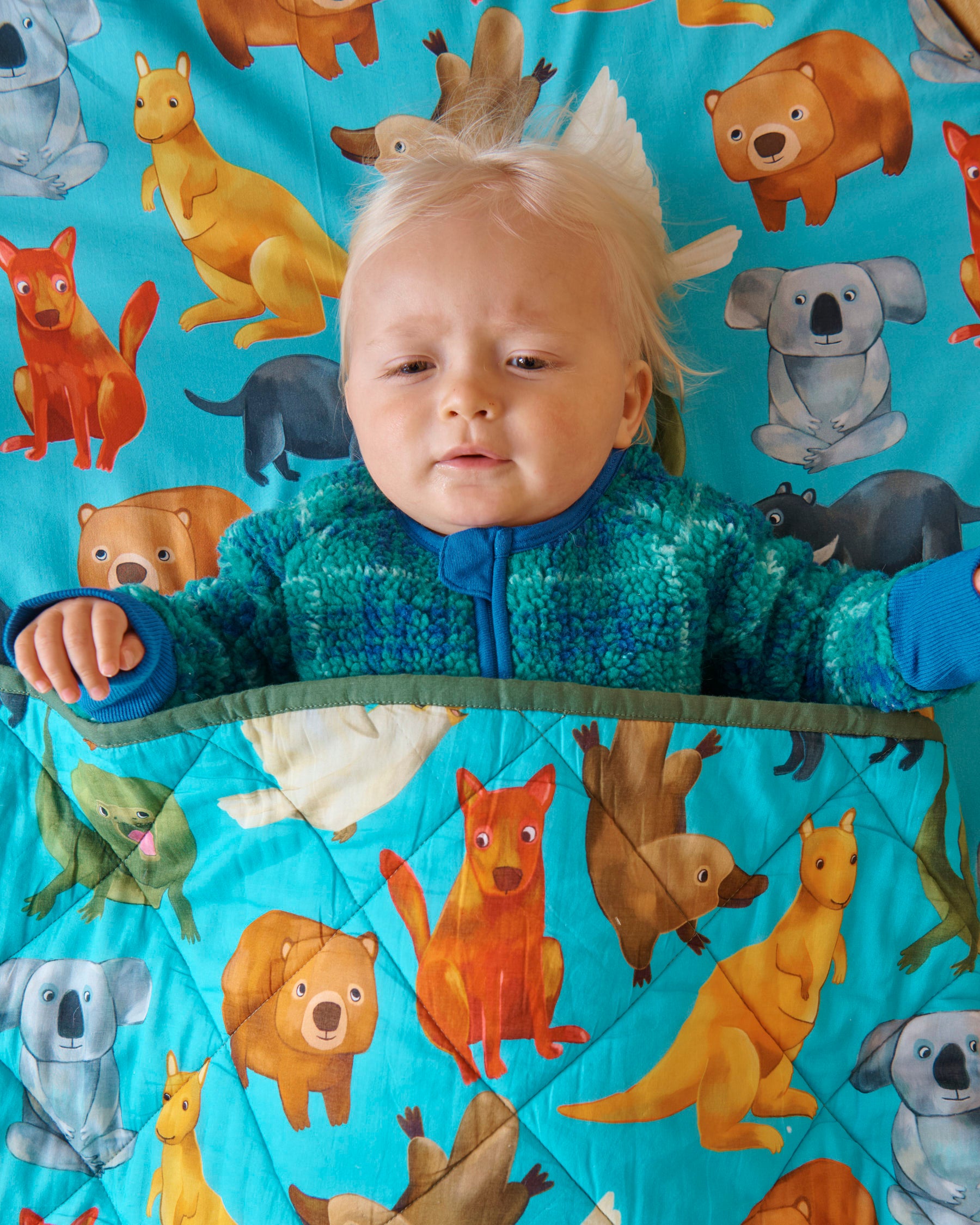 Cozy Home Among The Gum Trees Quilted Cot Bedspread - Soft Nursery Bedding for Baby Cribs & Toddler Beds, Perfect for Nursery Decor & Gift