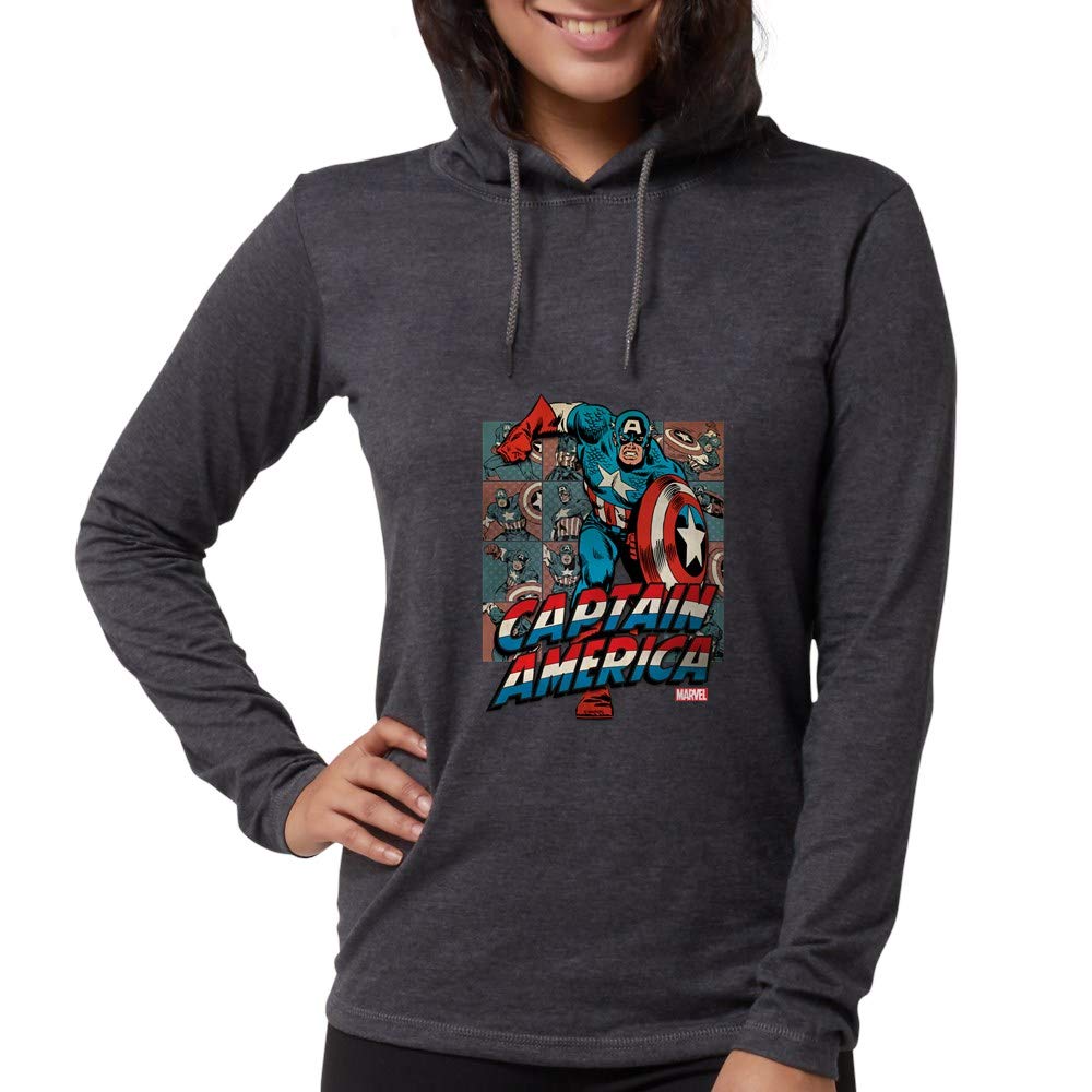 Captain America Classic 3 Women's Hoodie T-Shirt | Marvel Superhero Apparel | Casual Wear & Cosplay for Fans
