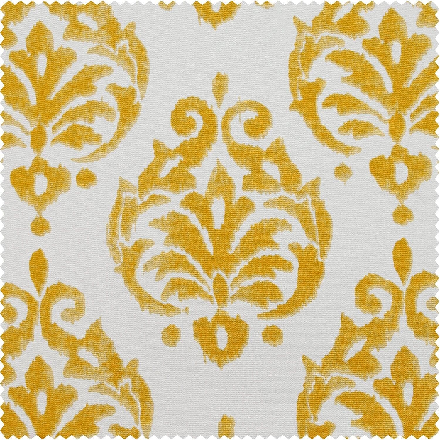 Premium Sandalwood Gold Damask Printed Cotton Fabric Swatch - Perfect for Upholstery, Curtains, and DIY Home Decor Projects