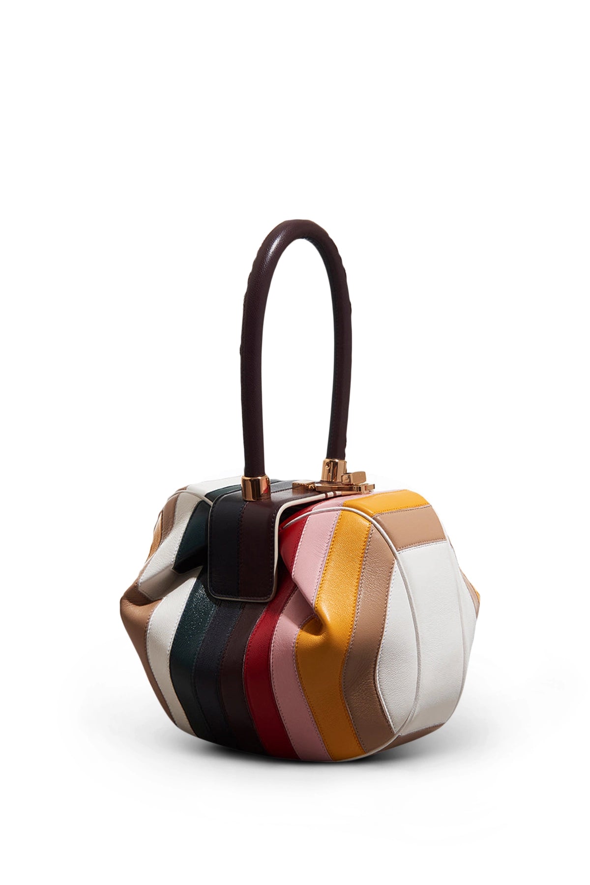 Nina Striped Nappa Leather Crossbody Bag for Women - Stylish & Durable Handbag for Work, Travel & Everyday Use