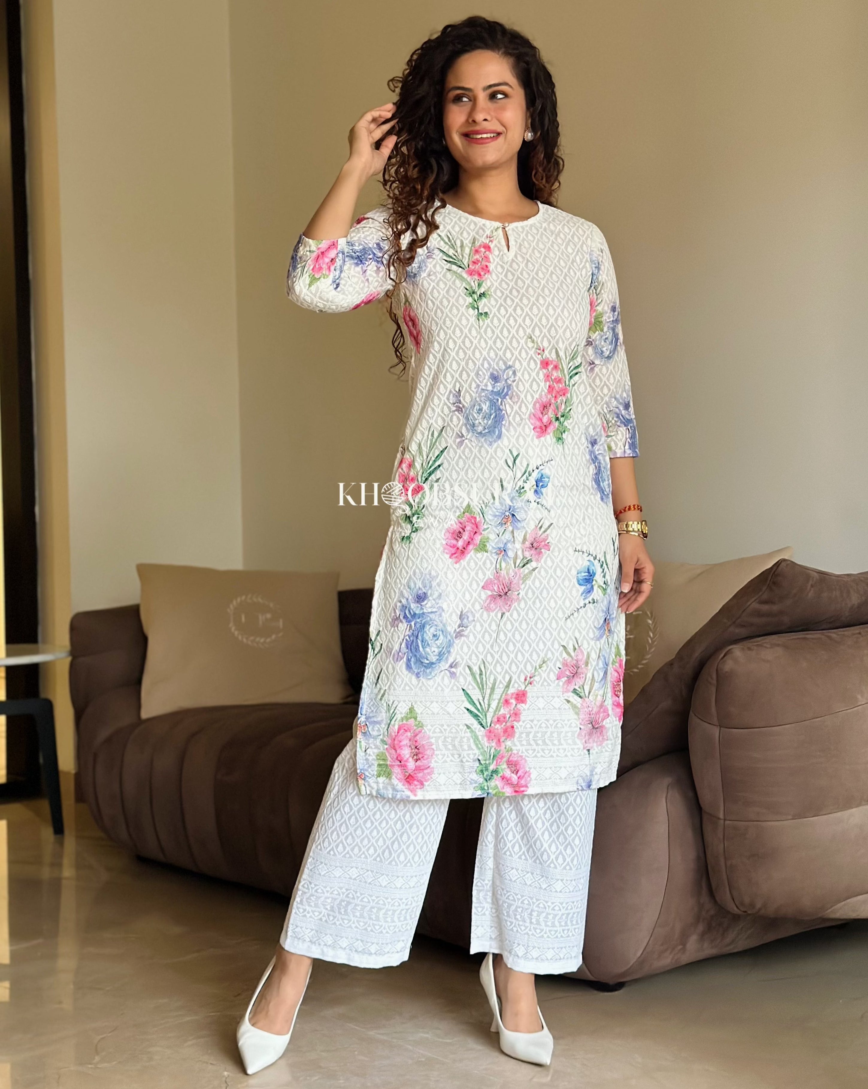 Premium Cotton White Kurta Set for Women - Soft & Comfortable Indian Ethnic Wear - Perfect for Festivals, Weddings & Casual Outings
