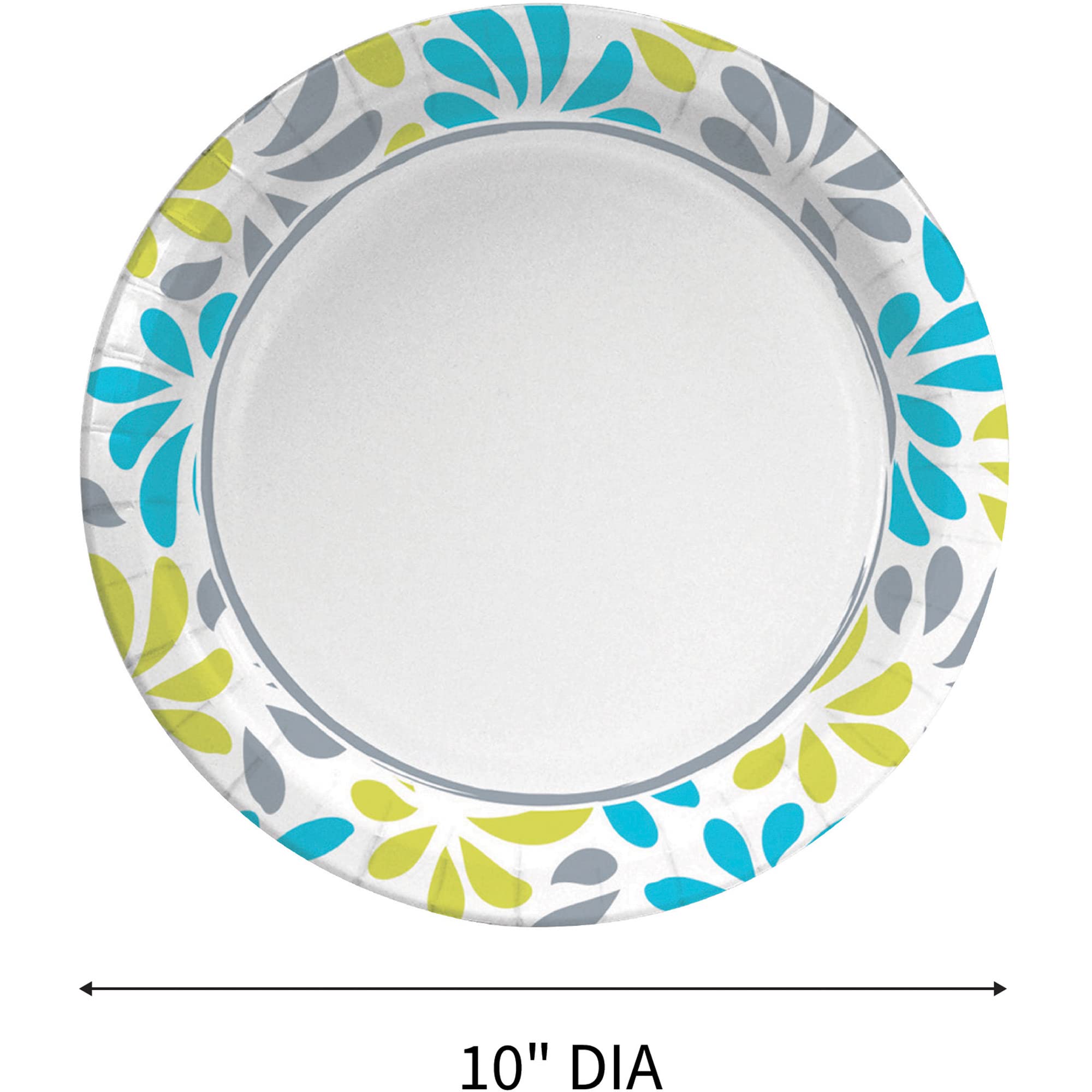 Genuine Joe 10-Inch Printed Paper Plates, 125 Count - Premium Disposable Dinner Plates for Parties, BBQs, Picnics & Family Gatherings