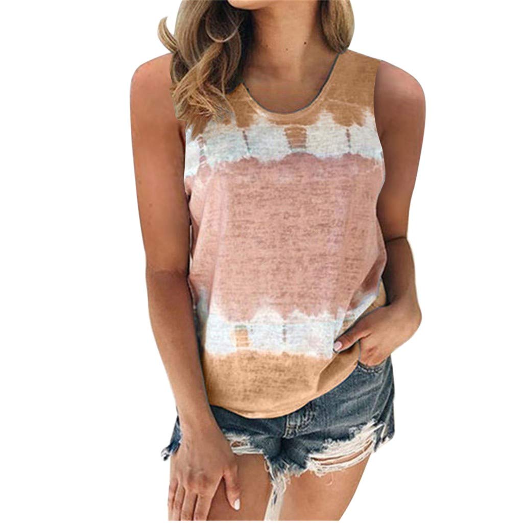 Women's Graphic Letter Print Summer O-Neck T-Shirt - Sleeveless Blouse Tank Top in White | Casual Wear, Beach Outfits & Everyday Fashion