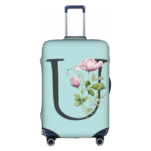 Black Letter U Boho Floral Flowers Leaves