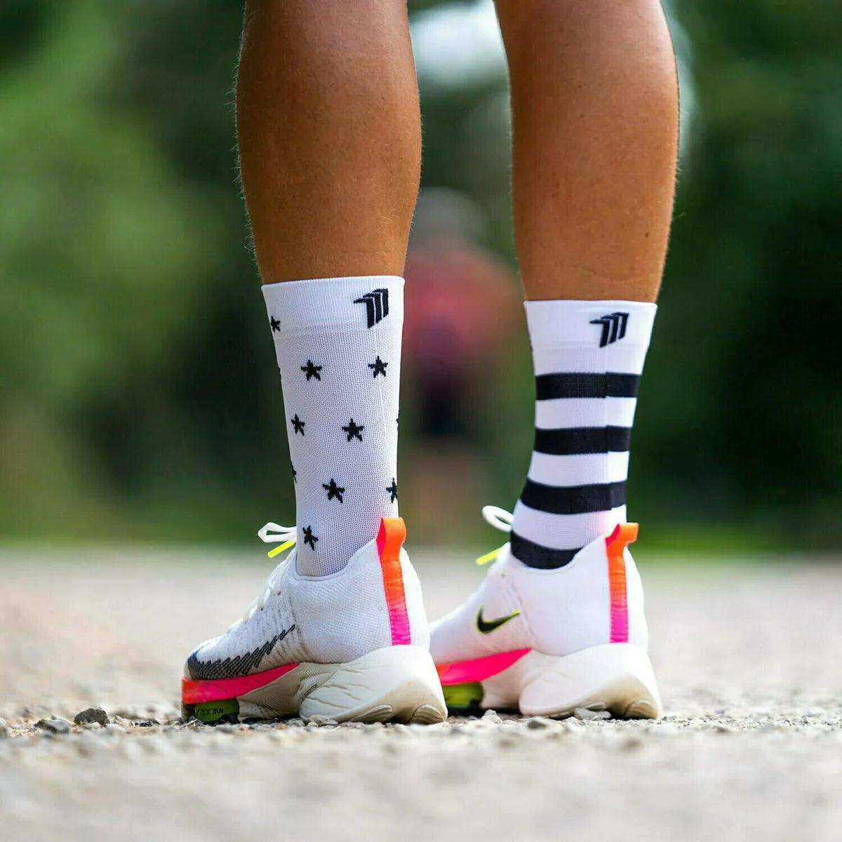 Sporcks Legend White Running Socks for Men & Women - Breathable Cushioned Athletic Socks for Jogging, Gym Workouts & Marathon Training