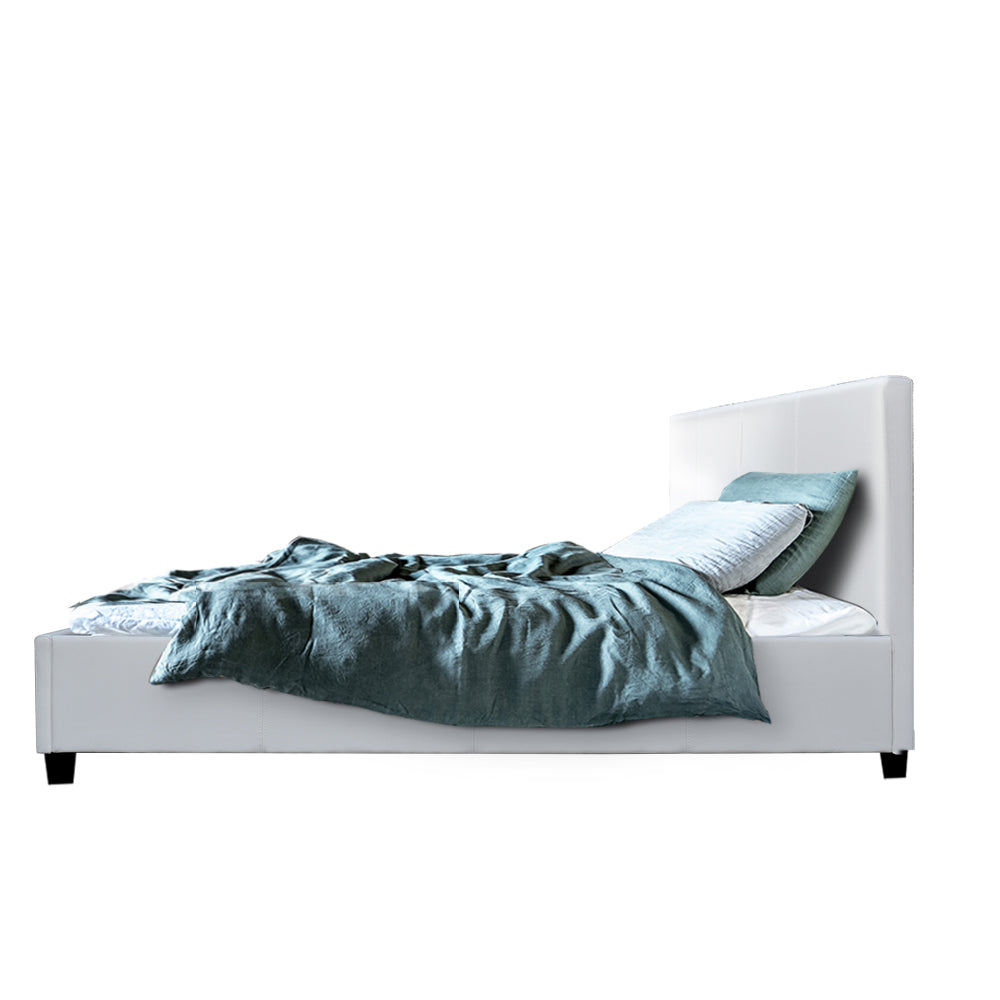 Coogee King Single Bed Frame - White Wooden Platform Bed with Storage, Perfect for Kids Rooms, Guest Bedrooms & Small Spaces