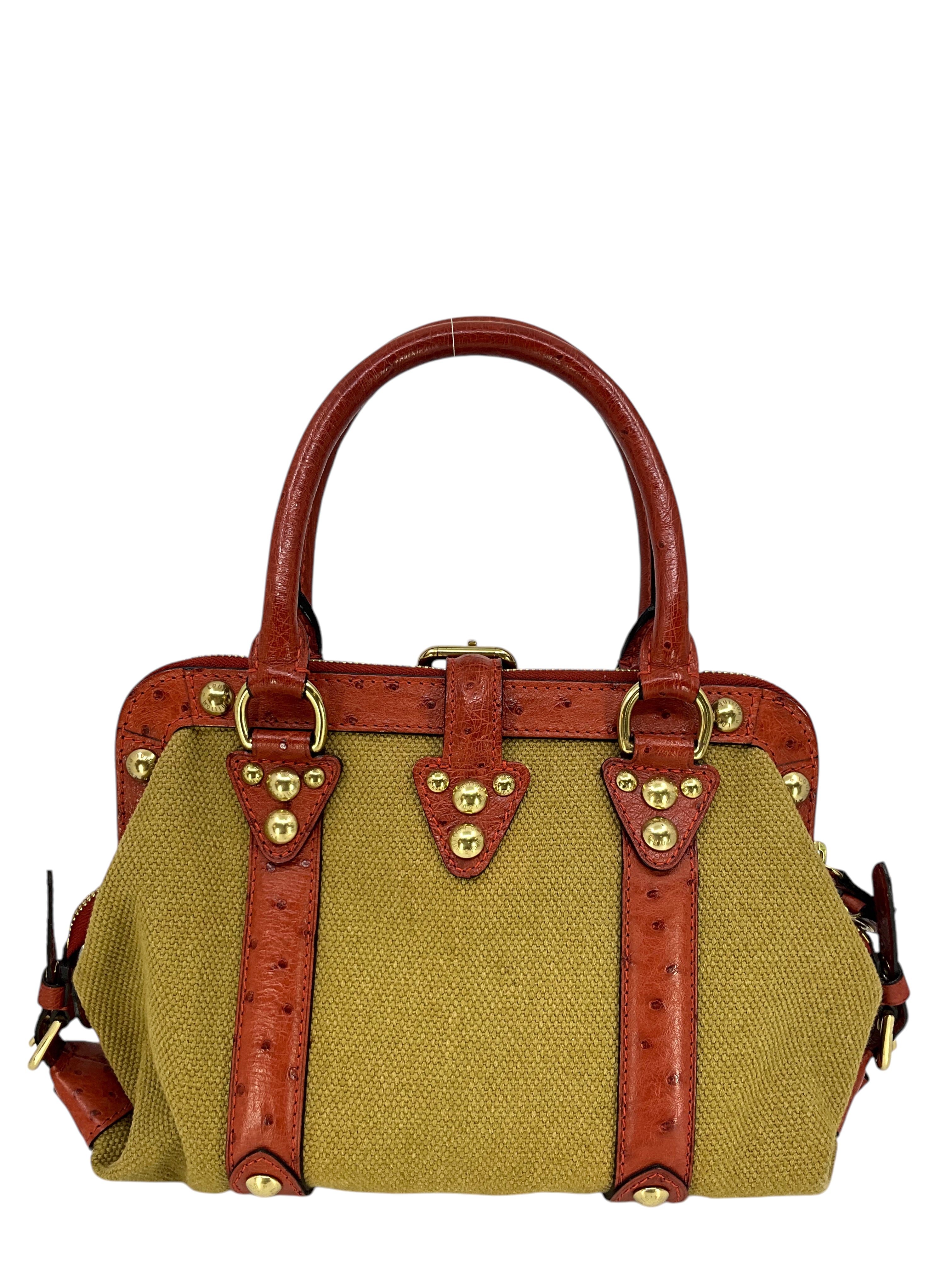 Authentic Louis Vuitton Limited Edition Sac de Nuit PM Bag - Vintage Trianon Canvas & Ostrich Leather Luxury Handbag for Women | Perfect for Evening Events, Date Nights & Special Occasions