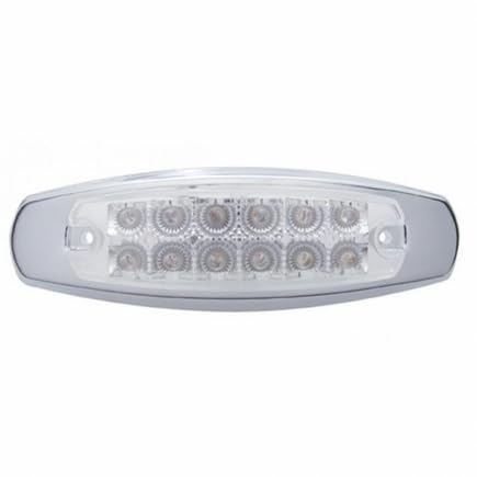 United Pacific 38308 Red LED Clearance/Marker Light with Clear Lens & Reflector - 12 LED Rectangle Design for Trucks, Trailers & RVs - Durable & Bright Safety Lighting