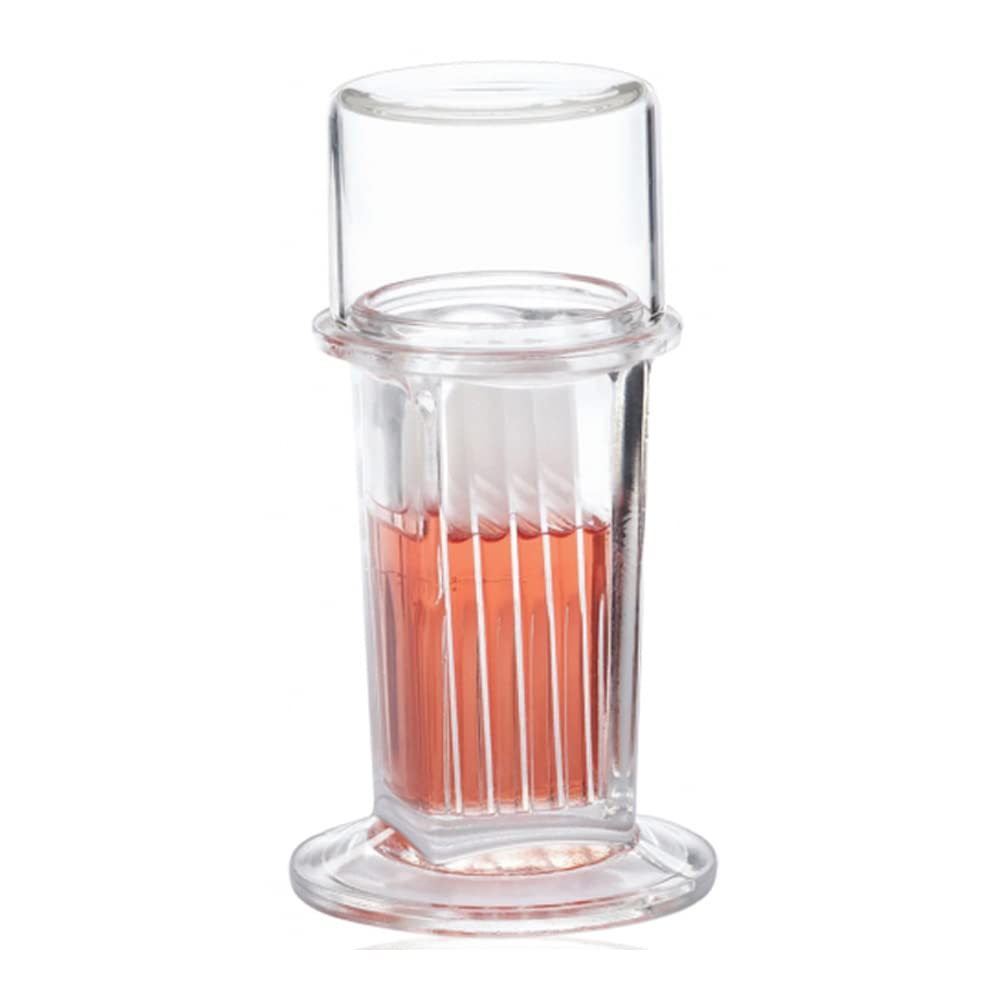 Wheaton 276840 Soda-Lime Glass 5 Slide Staining Jar with Tall Lid - Laboratory Slide Staining Container for Microscopy & Pathology Use