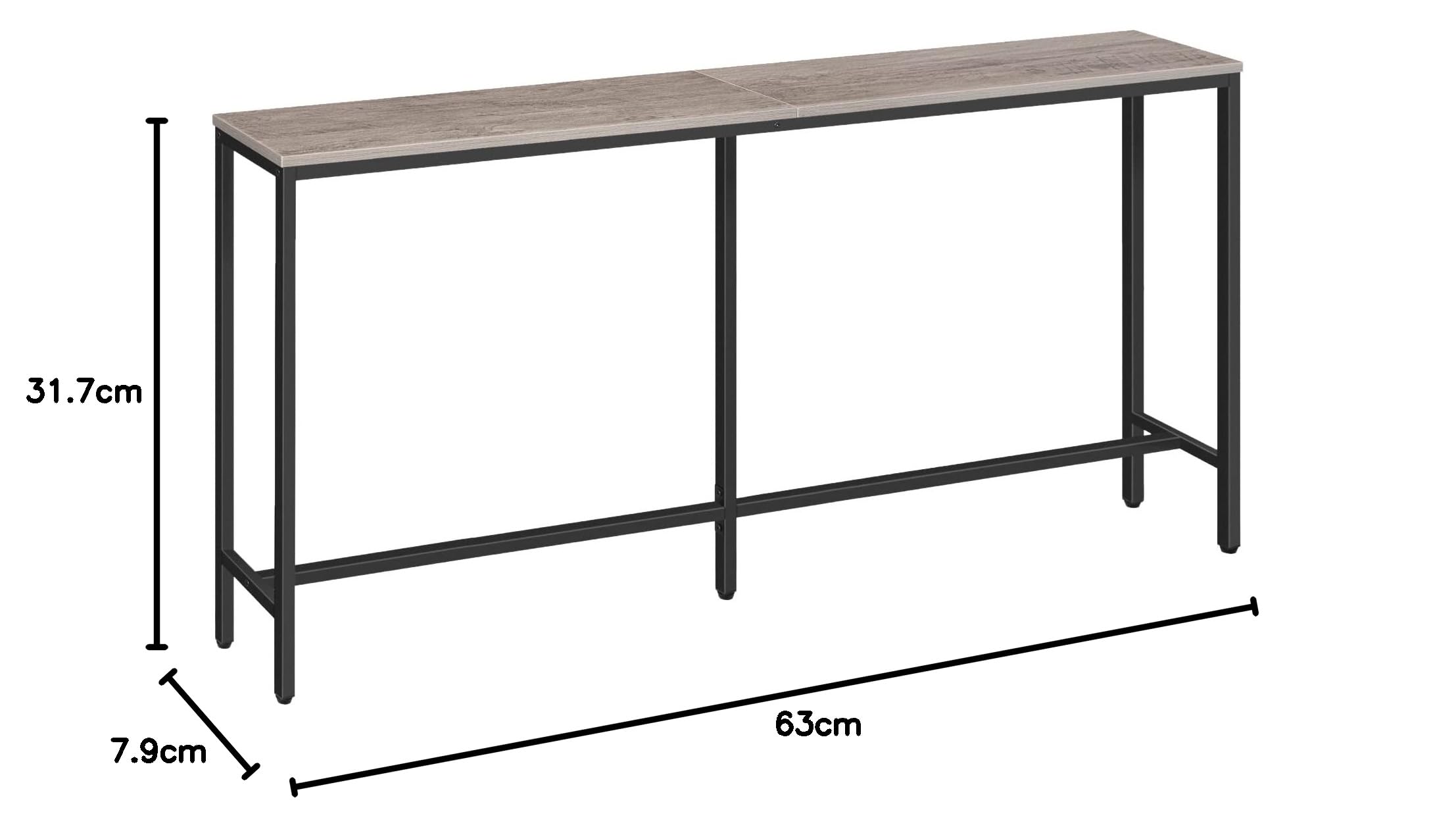 ALLOSWELL Modern Greige Console Table - Entryway Sofa Table with Storage Shelf, CTHG16001 - Perfect for Hallway, Living Room & Home Decor