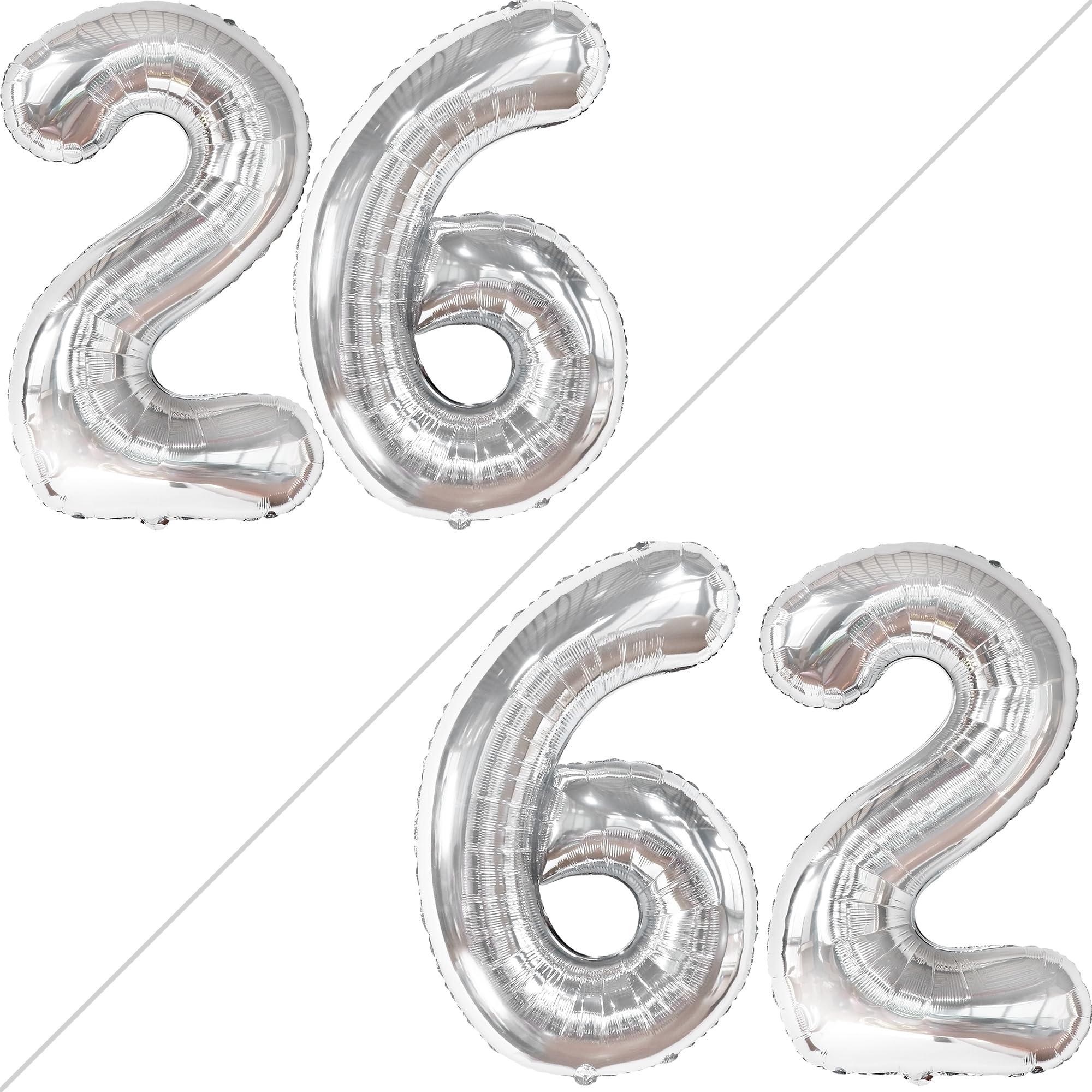 KatchOn Giant 26 Inch Silver Foil Balloon Number - 40