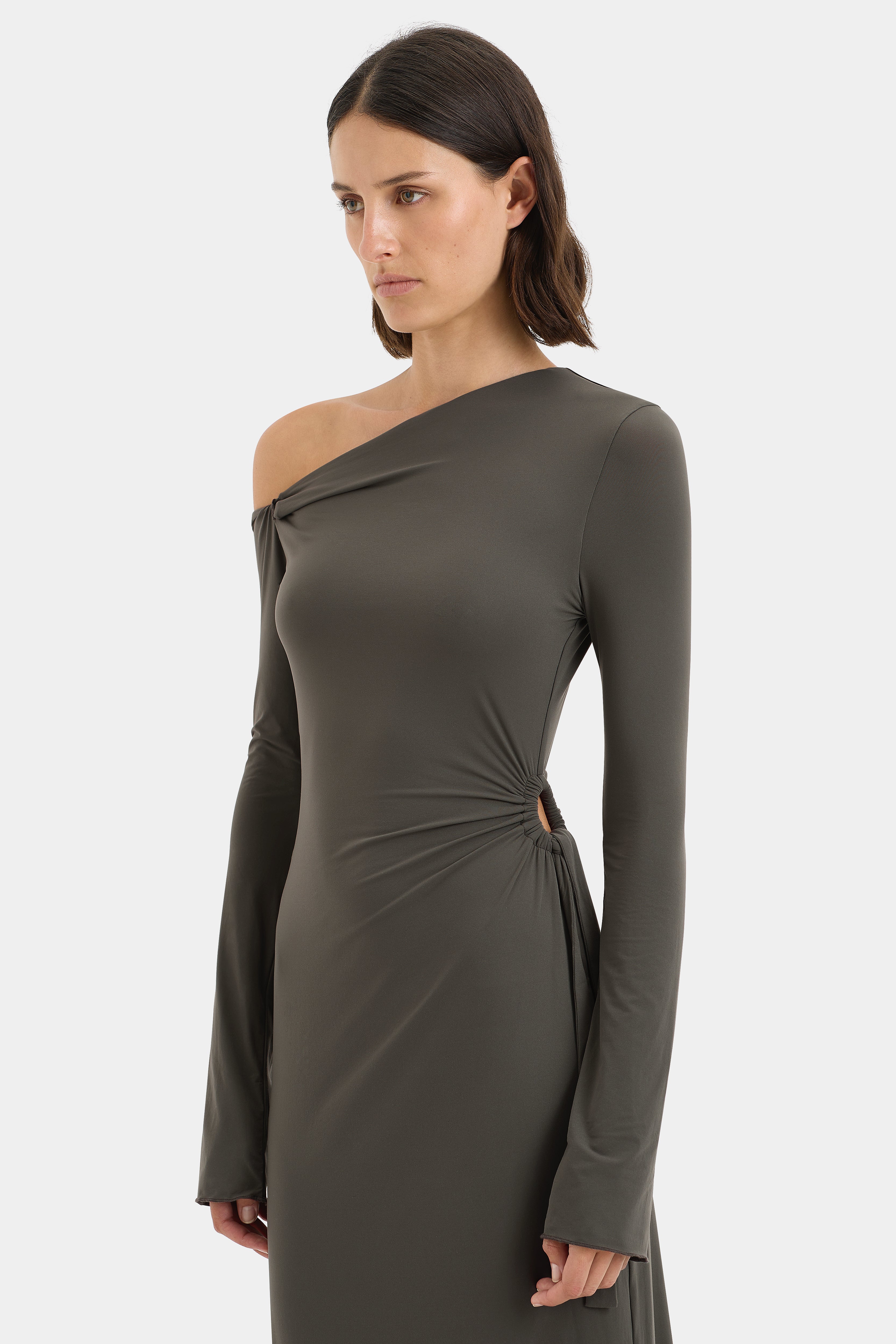 Hana Tie Maxi Dress for Women - Flowy Summer Beach Dress with Side Slit & Belt - Perfect for Vacations, Weddings, and Date Nights