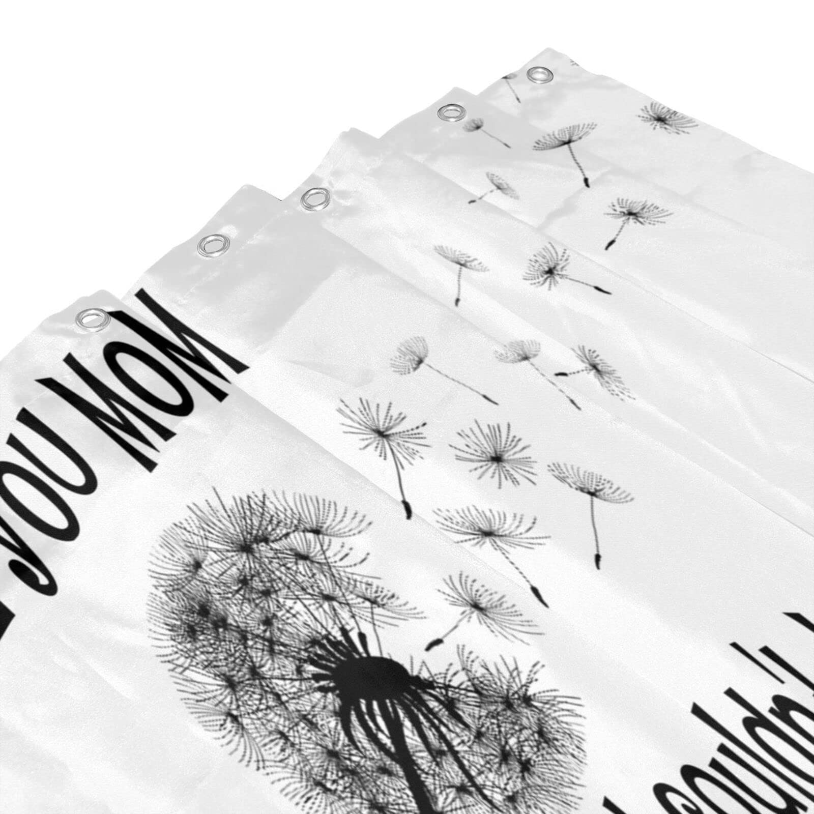 I Love You Mom Dandelion Shower Curtain - Waterproof Polyester Bathroom Decor with Hooks Set (60x72 Inches) - Perfect for Mother's Day Gifts & Bathroom Makeover