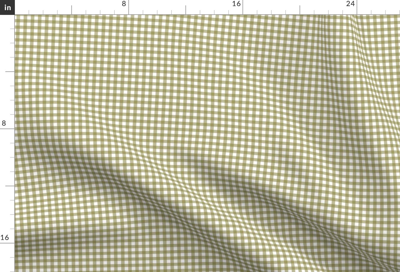 Olive Green Gingham Printed Satin Fabric Fat Quarter - Premium Spoonflower Fabric for Sewing, Lining, Apparel, Fashion, Blankets & Home Decor - Perfect for DIY Projects, Quilting, and Crafting