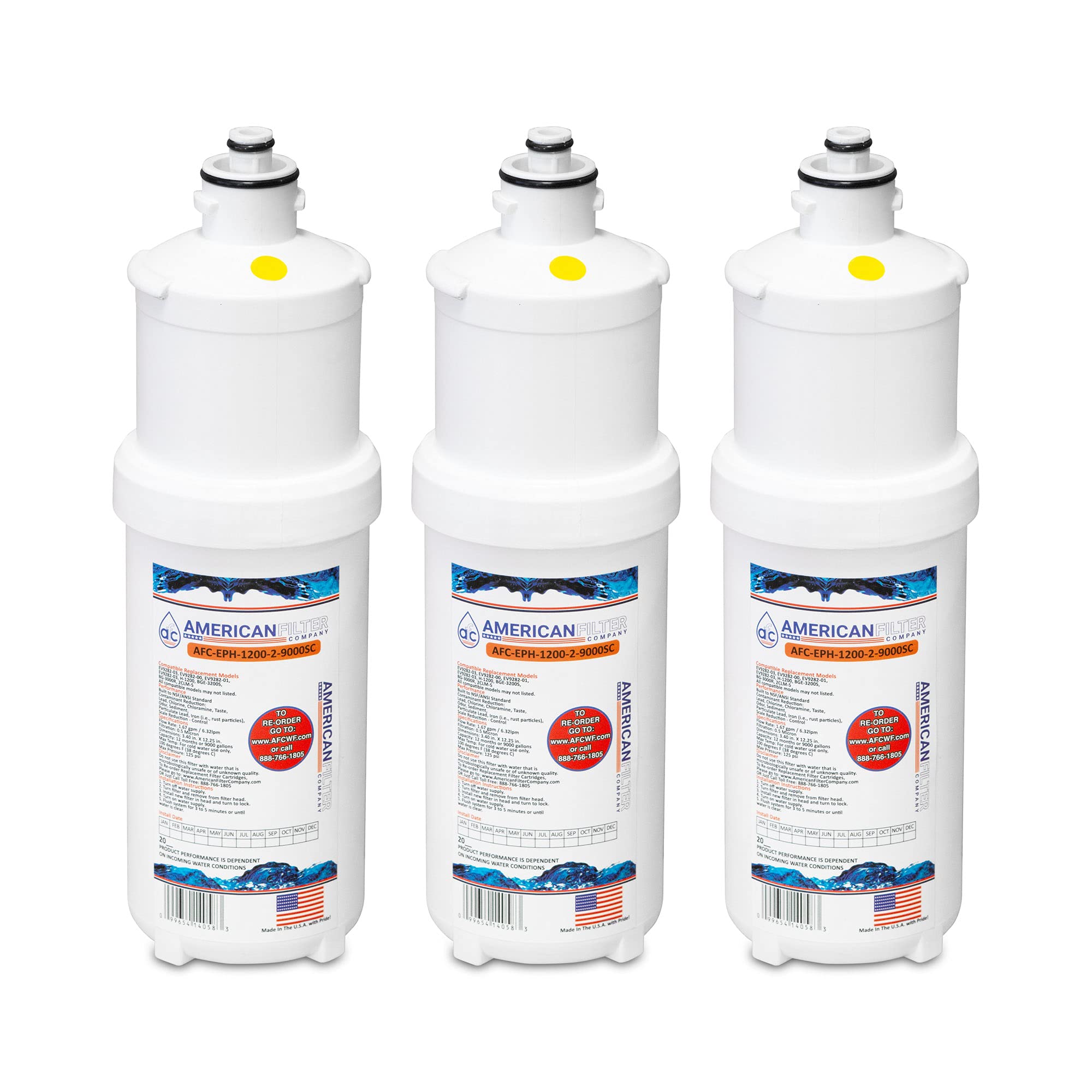 AFC Water Filter Replacement for Body Glove BG-3000R (3-Pack) - Compatible with EPH-1200-2-9000SC & AFC-EPH-1200-2-12000SC Models - Perfect for Home, RV, and Boat Water Filtration Systems