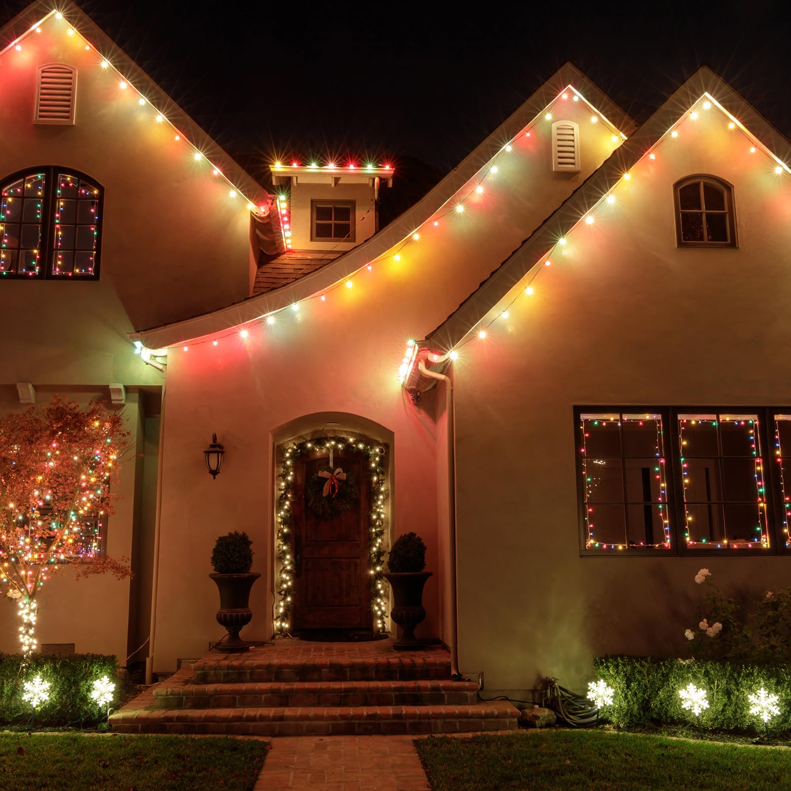 Blulu 100-Pack Christmas Light Clips - Heavy Duty Metal Cable Clips with Adhesive Backing for Indoor/Outdoor String Lights, Gutter Hooks & Wire Holders - Perfect for Holiday Decorations, Xmas Tree Lights & Roof Edge Lighting