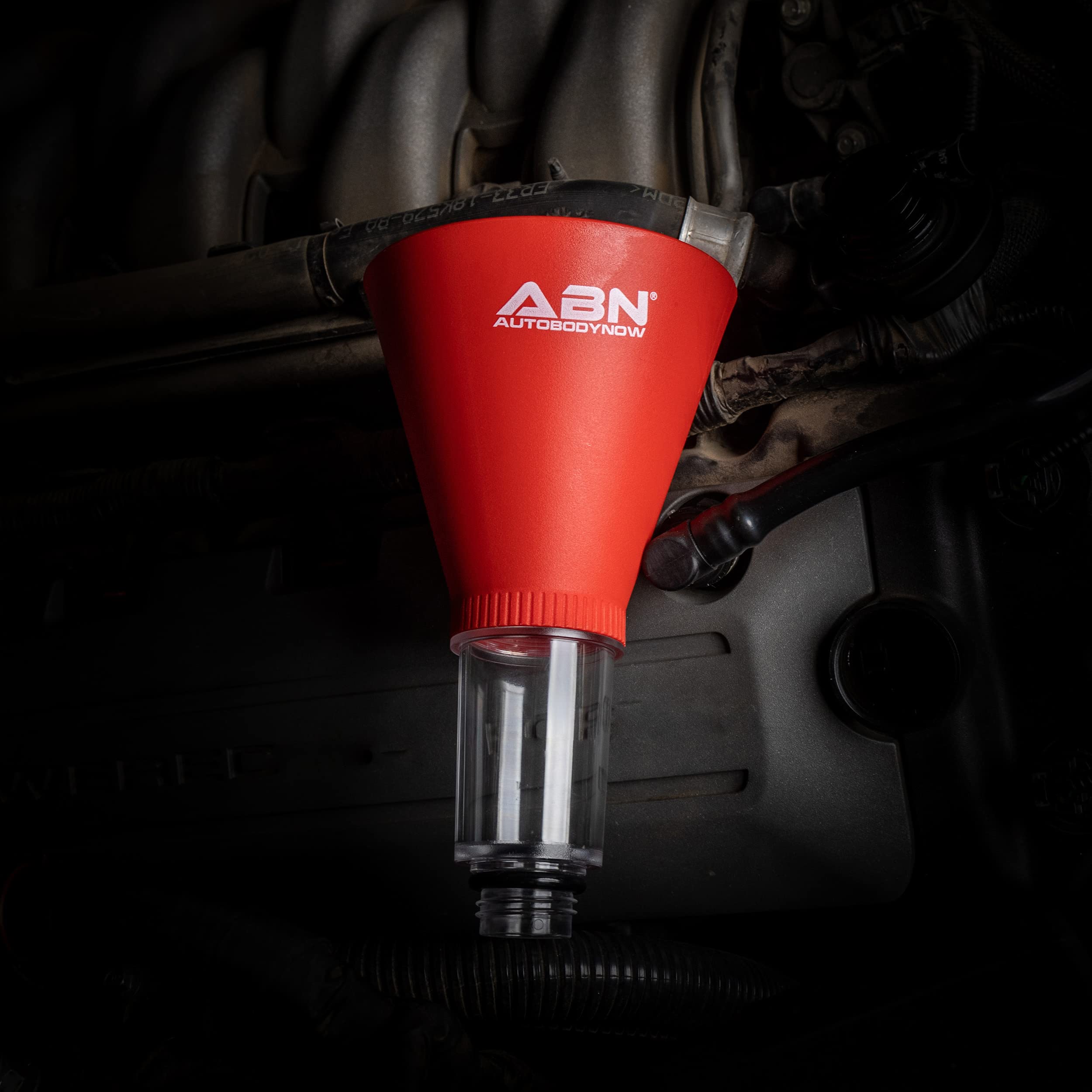 ABN Automotive Oil Change Funnel - No Spill Engine Oil Funnel for Car, Truck & Motorcycle Maintenance | Perfect for DIY Oil Changes & Fluid Transfers
