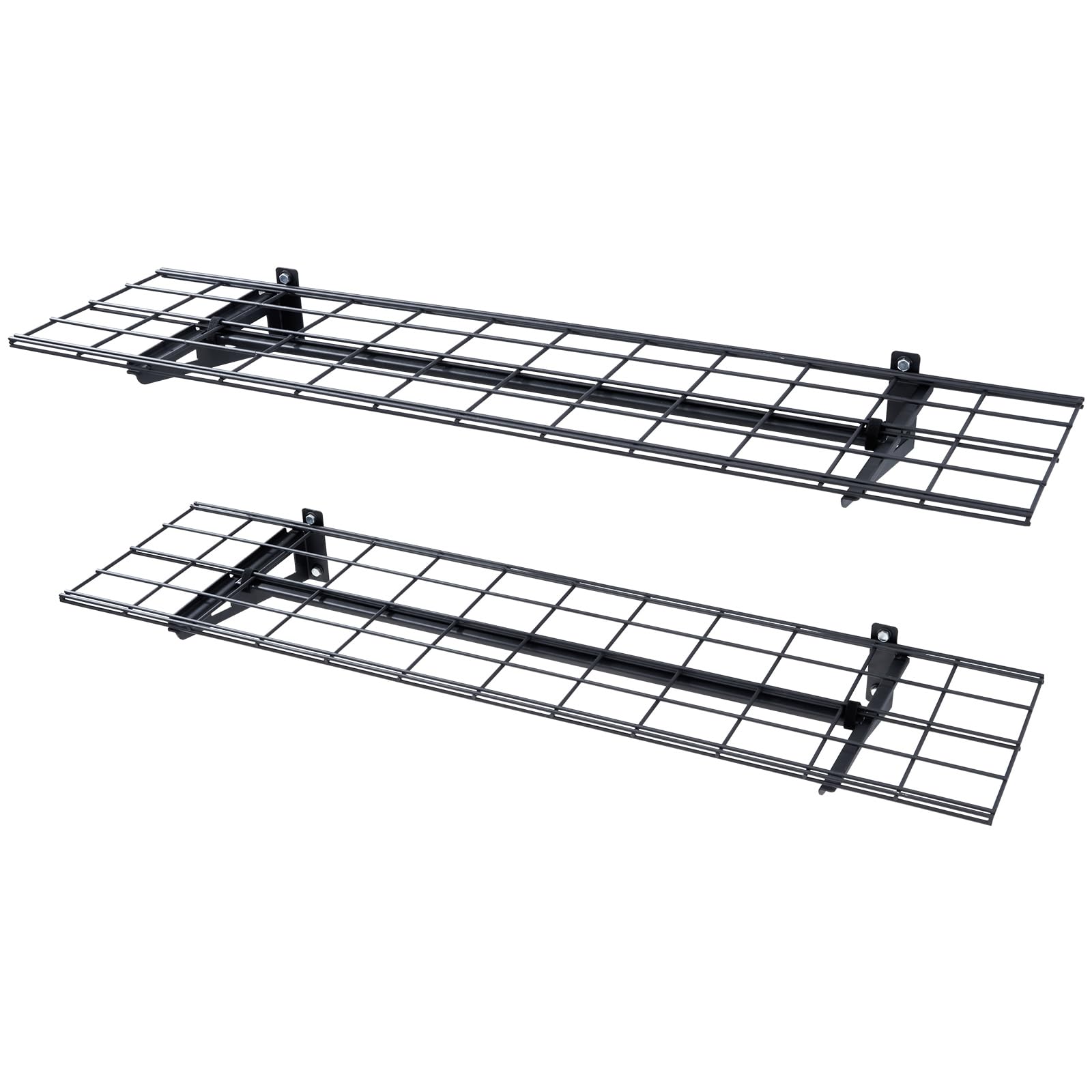 VEVOR Heavy Duty Garage Shelving Wall Mounted - 1x4 ft Floating Shelves with 400 lbs Capacity - 2 Pack Garage Storage Rack for Shop, Shed, Basement & Home Organization - Perfect for Tools, Paint Cans & Equipment Storage