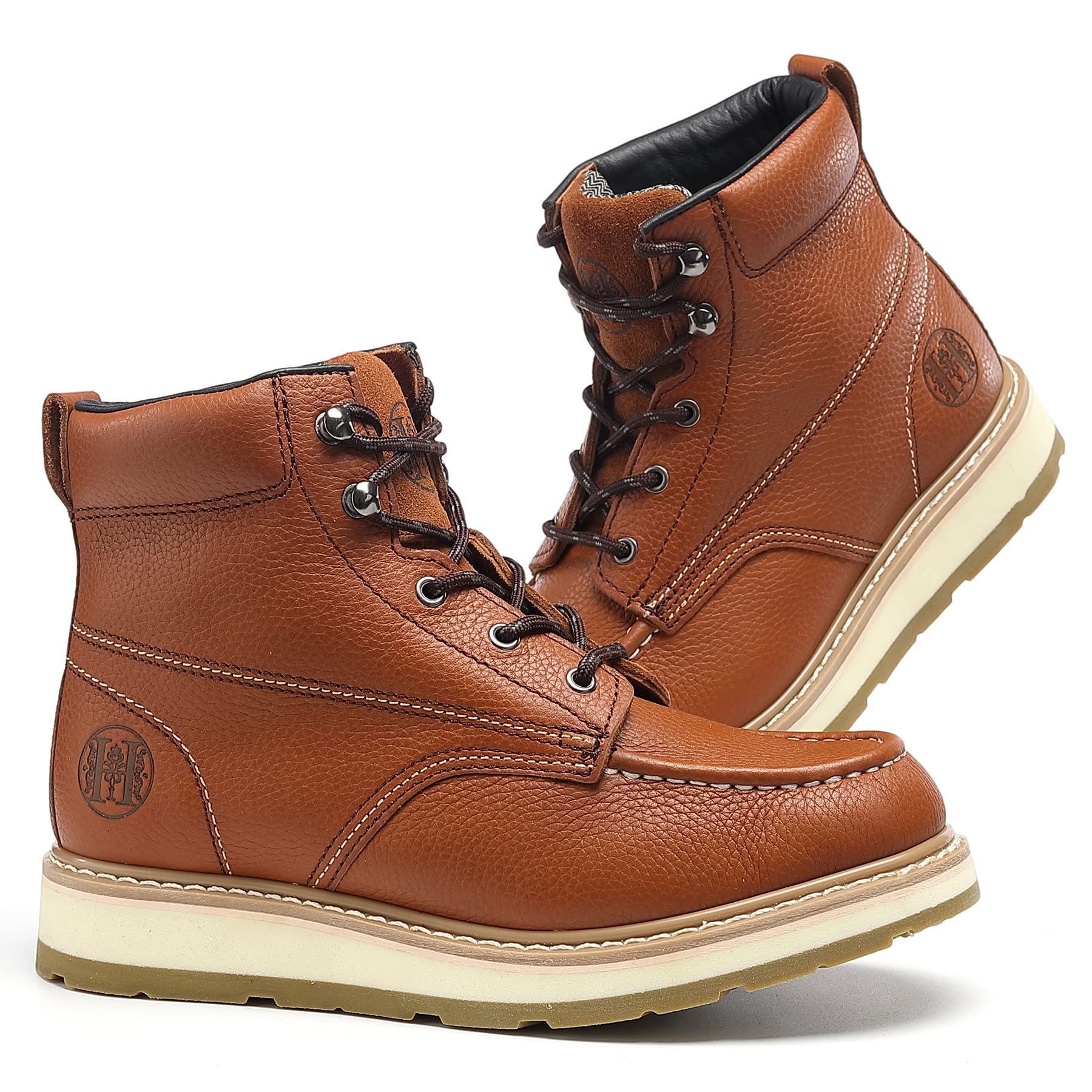 Montwell Men's Work Boots - Composite Toe & Soft Toe Options, Waterproof, Slip & Puncture Resistant, Moc Toe for Construction, Landscaping & Heavy Duty Work
